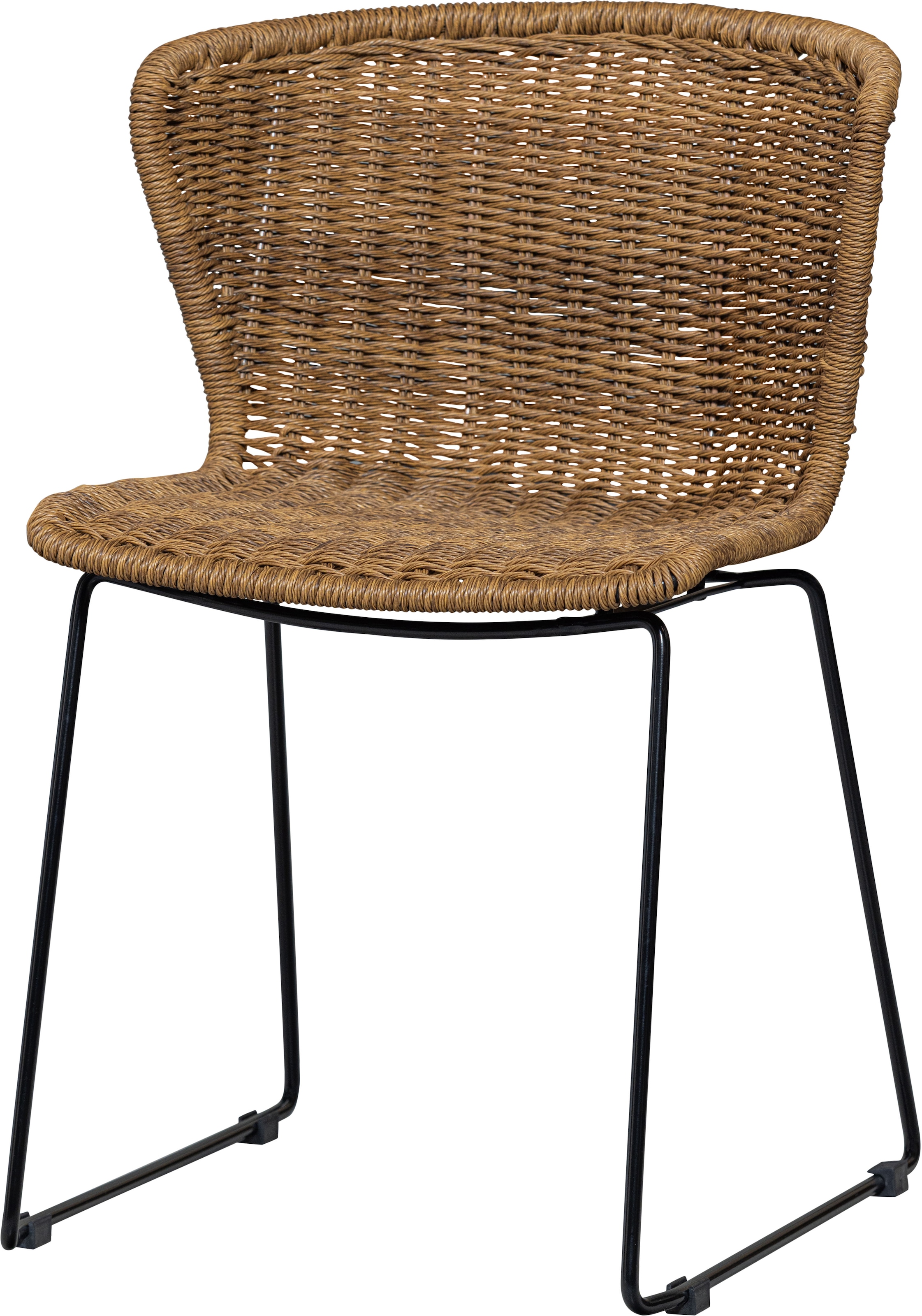 Image of WOOOD Esszimmerstuhl "Wings geflochtenes PE-Rattan auf Stahlgestell, H 78 x B 55 x T 54 cm" () (Set of 2)Tragkraft 110 kg, Outdoor-Beschichtung, fertig montiert