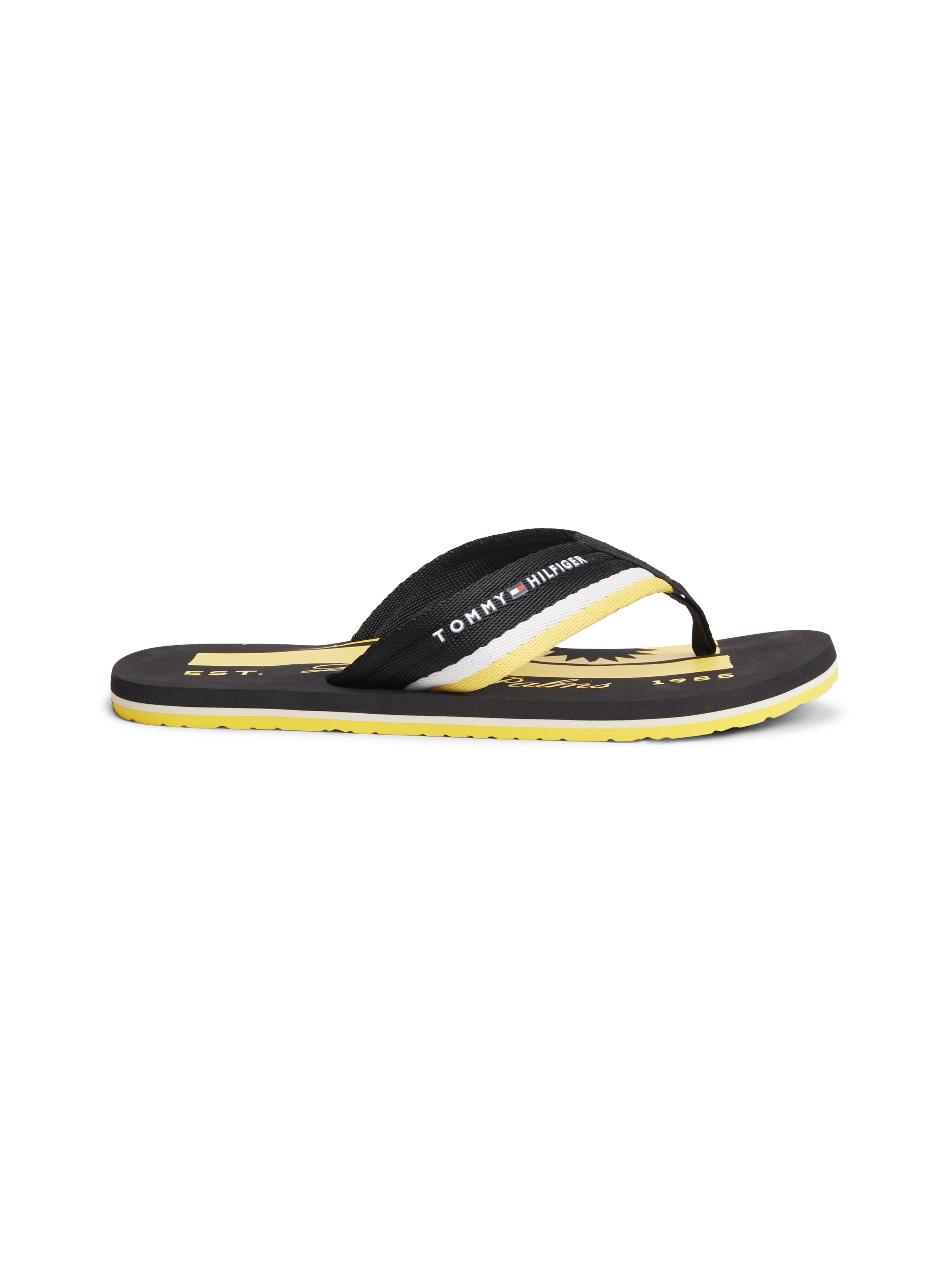 Tommy Hilfiger Séparateur d'orteils »PATCH HILFIGER BEACH SANDAL«  Sommerschuh, Strandschuh mit gestreifter Bandage