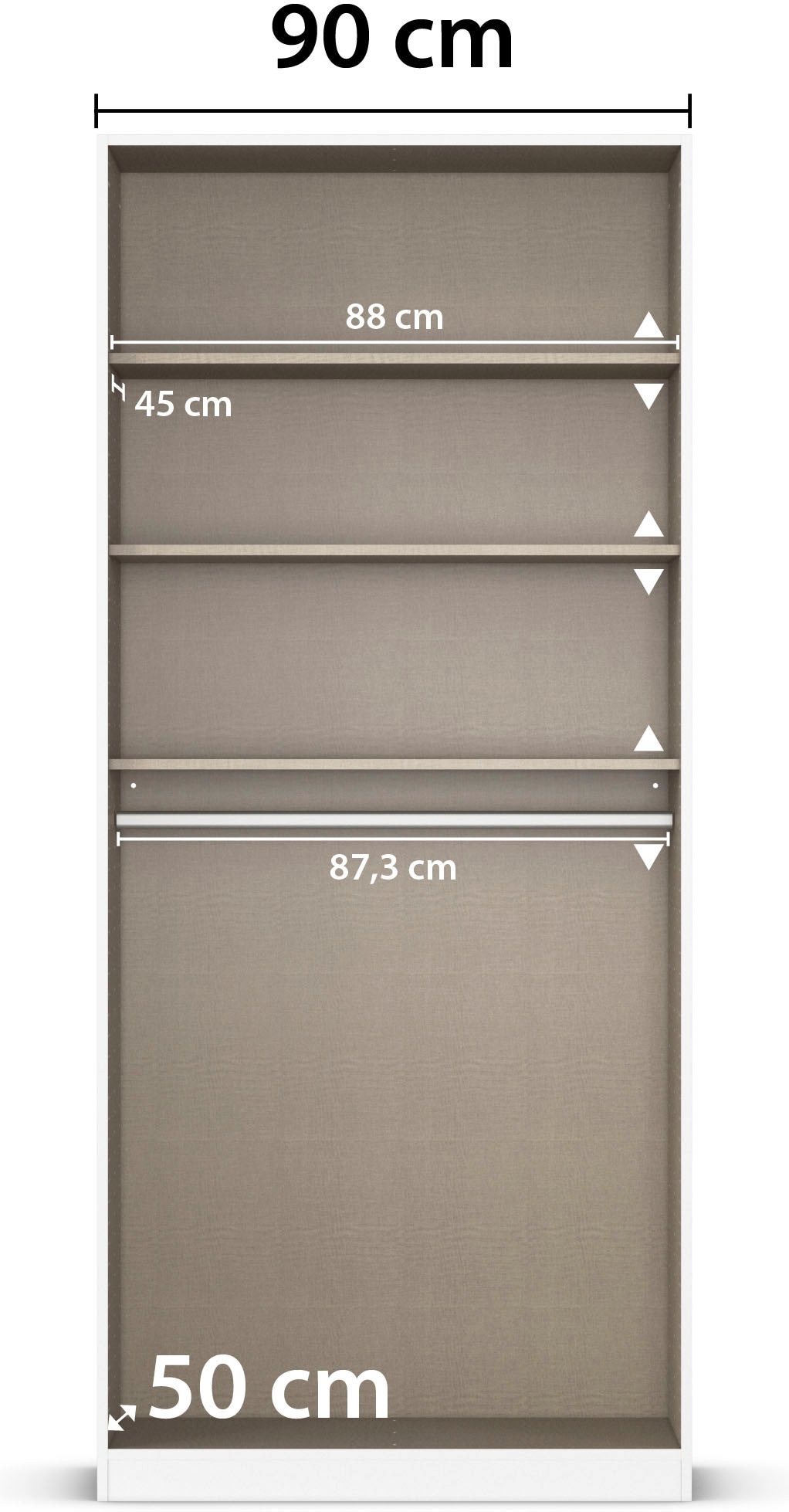 GOODproduct Armoire à portes battantes »Kleiderschrank Schrank Garderobe AGORDO mit Dekor- oder Hochglanzfront« en deux couleurs de poignées, largeurs 91-405 cm,  aménagement intérieur réfléchi, en 8 largeurs et 2 hauteurs, FABRIQUÉ EN ALLEMAGNE