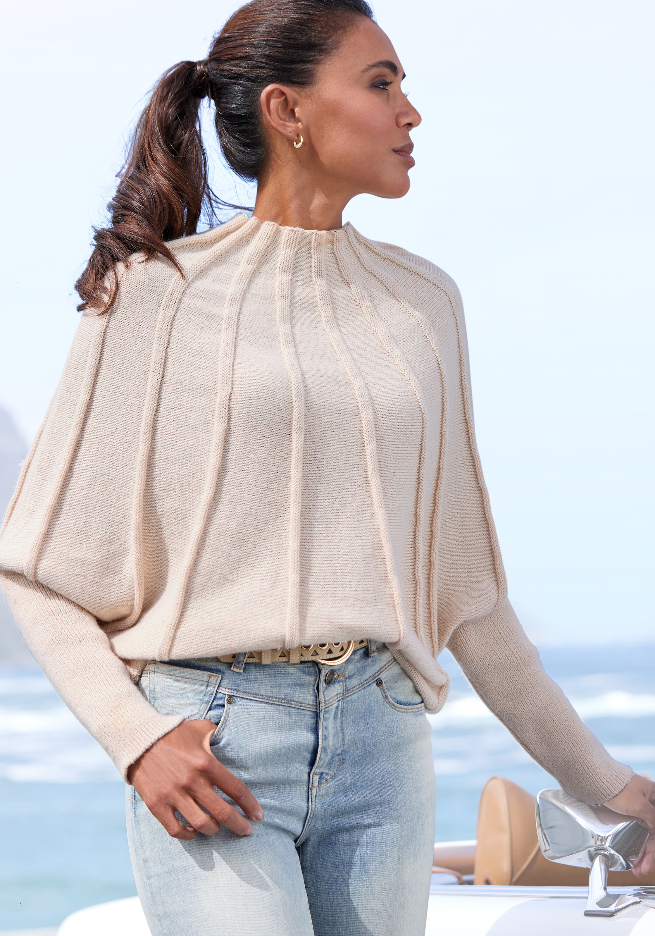 Image of LASCANA Strickpullover mit Fledermausärmeln, modischer Damenpullover