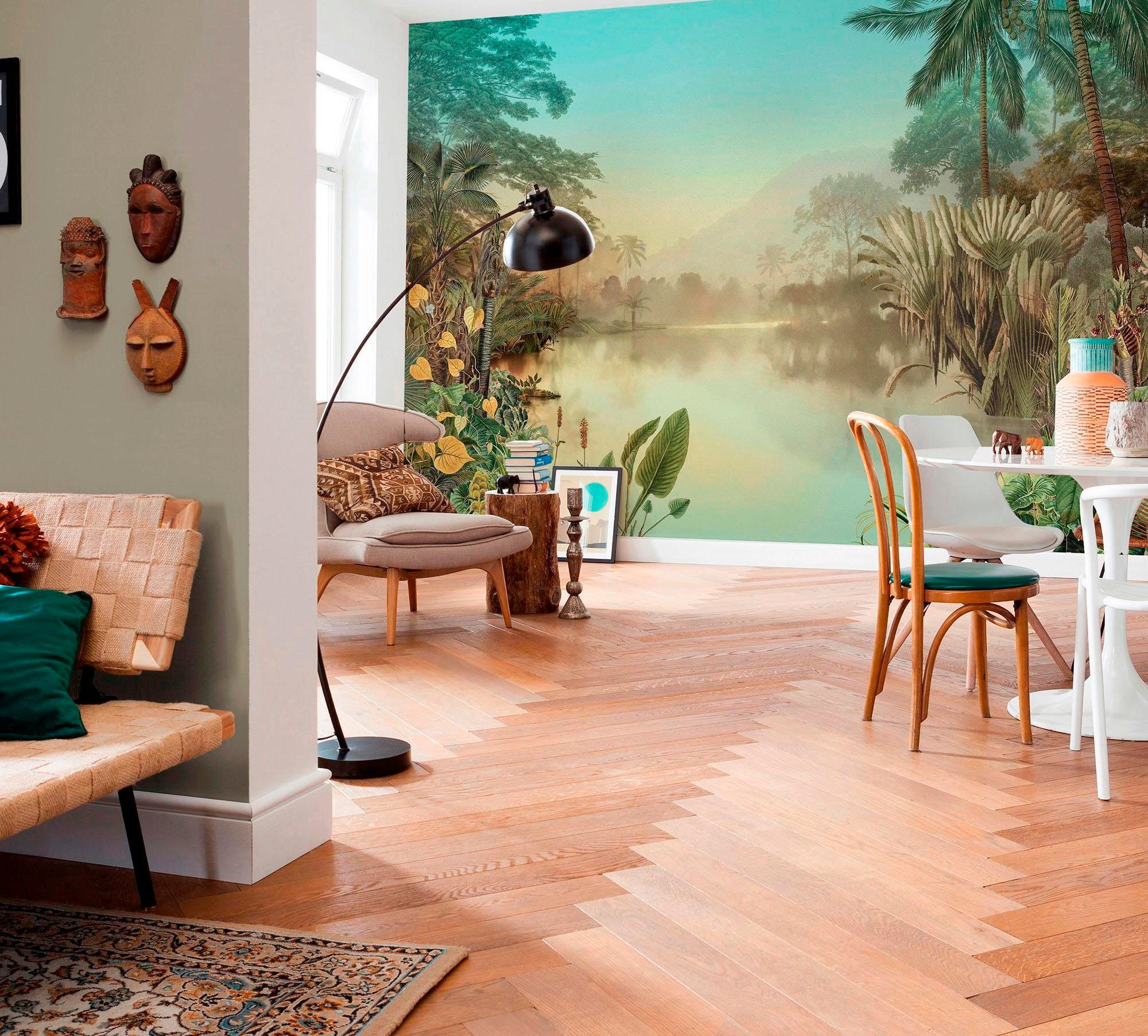 Komar Vliestapete »Digitaldruck Vlies - Lac Tropical - Grösse 400 x 270 cm«, bedruckt, Wohnzimmer, Schlafzimmer