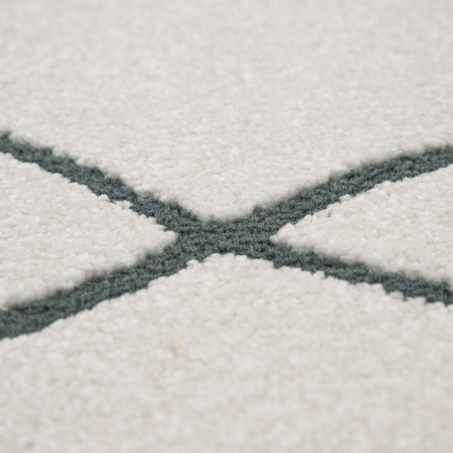 Paco Home Teppich »Haral 787« rund 9 mm Höhe Kurzflor, Scandi Design, Rauten Motiv