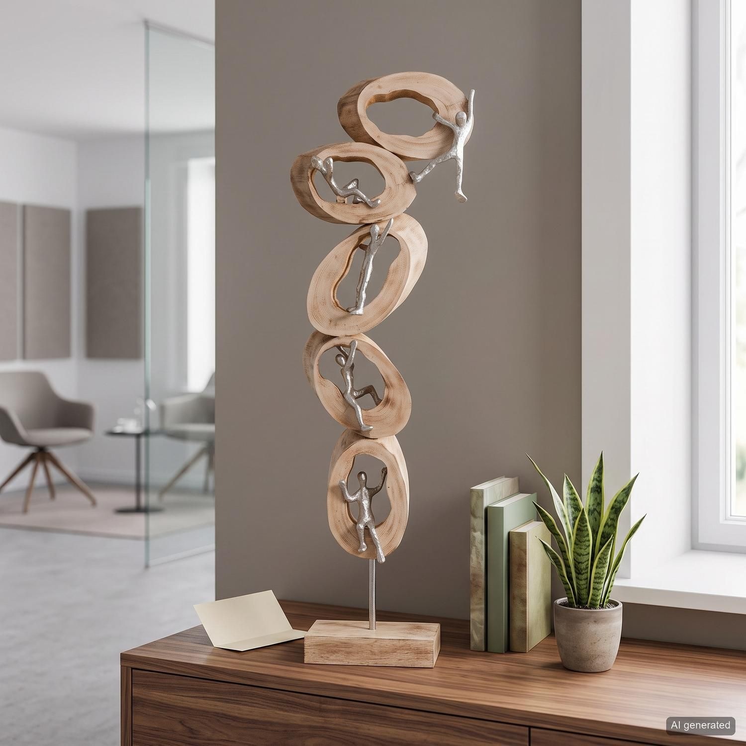 GILDE Dekofigur »Skulptur Climb« 77 cm hohe Skulptur mit Klettermotiv, Skulptur
