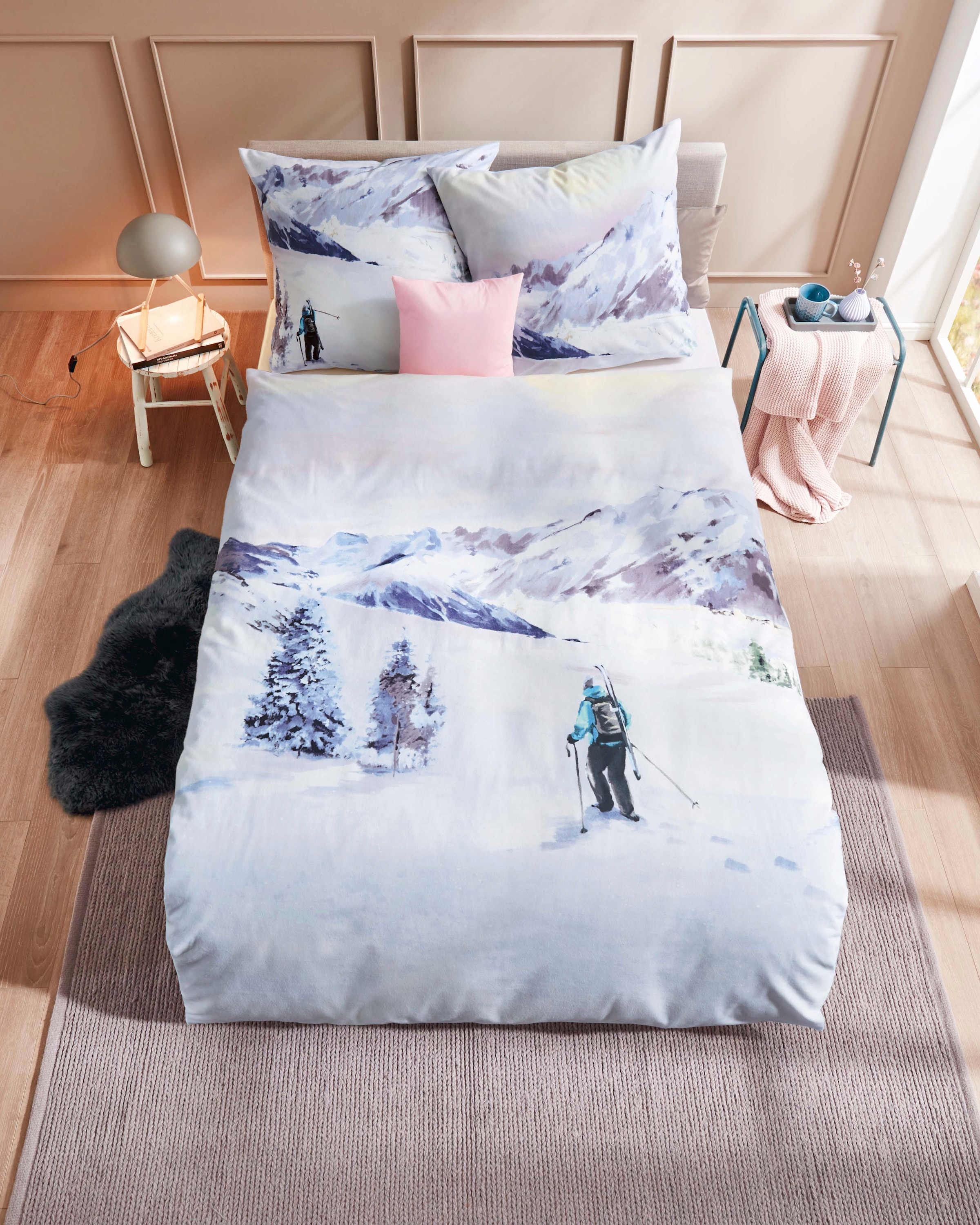 Kaeppel Bettwäsche »Winter Wanderer« 2 Stk. Mit Skifahrer