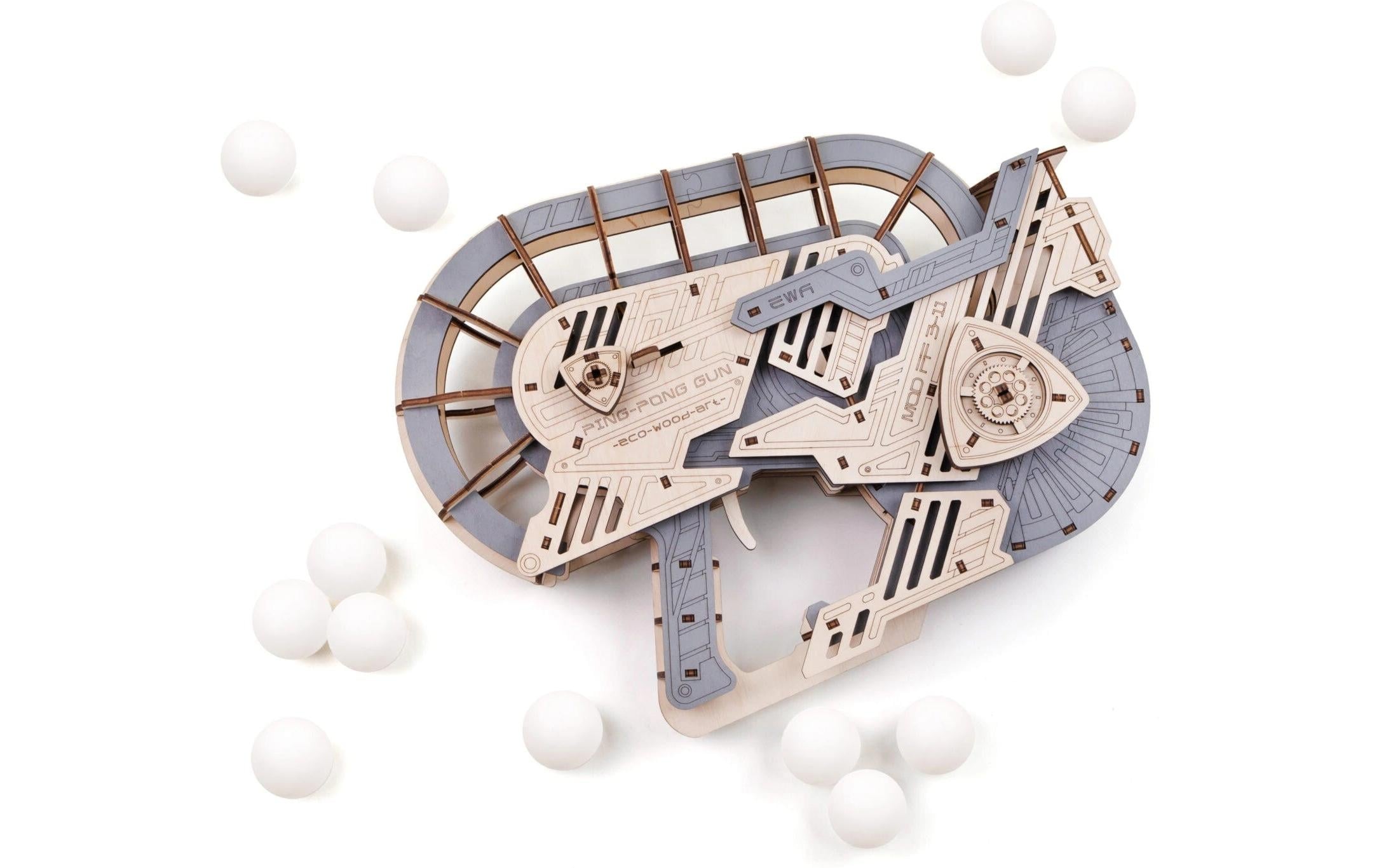 Image of Modellbausatz "Eco-Wood-Art PING-PONG Gun" 153 Stk. tlg.
