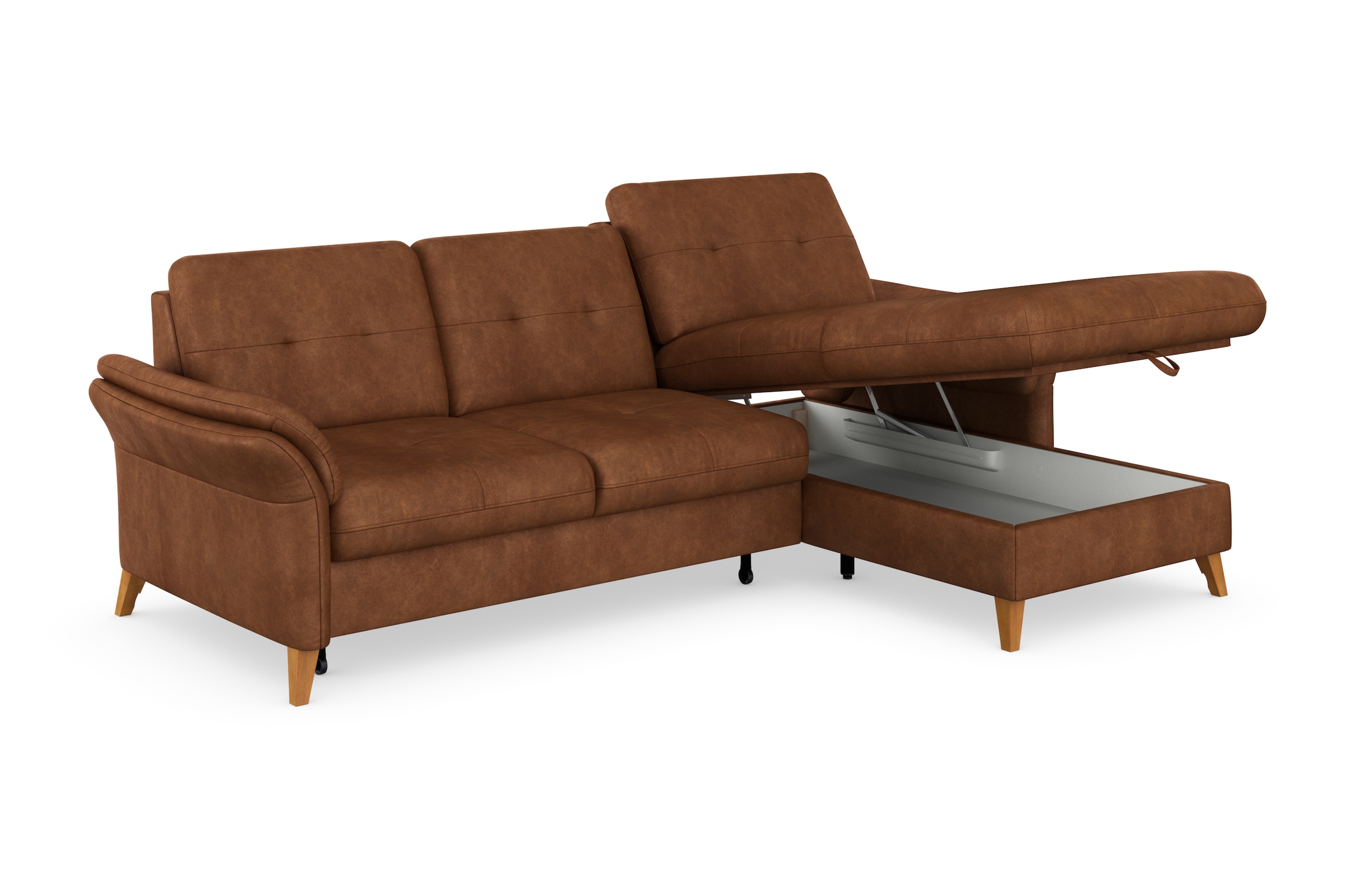 sit&more Ecksofa »Göteborg«, Sitztiefenverstellung und Federkern, wahlweise mit Bettfunktion