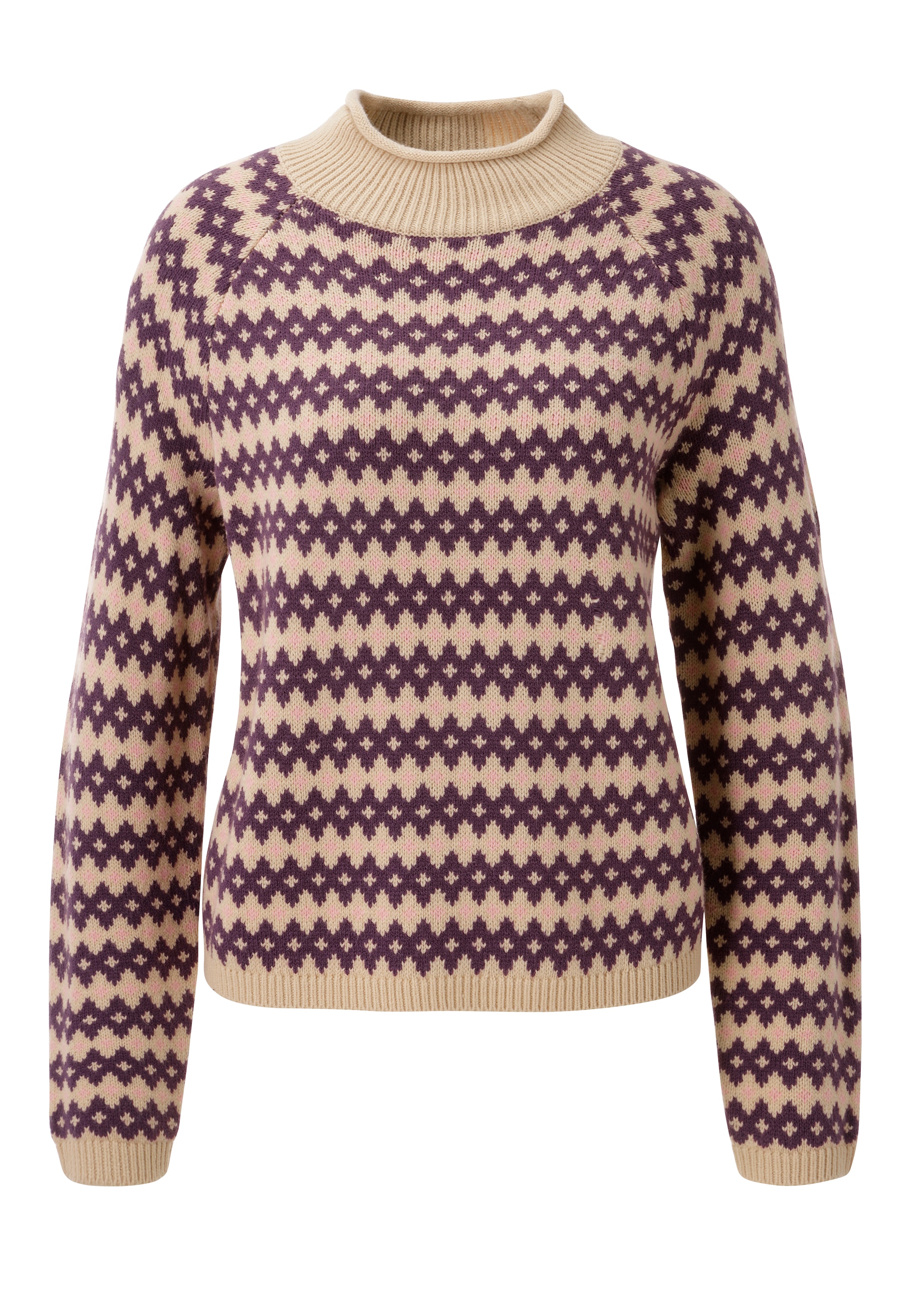Aniston CASUAL Pull en tricot avec motif de losanges aux couleurs harmonieuses - NOUVELLE COLLECTION
