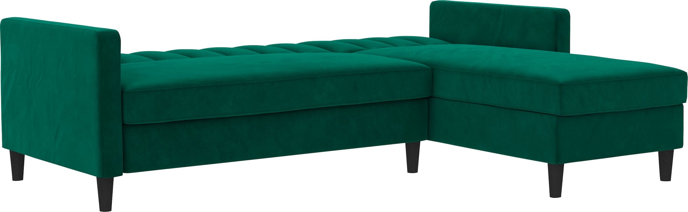 Dorel Home Ecksofa mit Schlafffunktion, Recamiere mit Stauraum beidseitig montierbar, Rückenlehne 2-teilig und 3-fach verstellbar