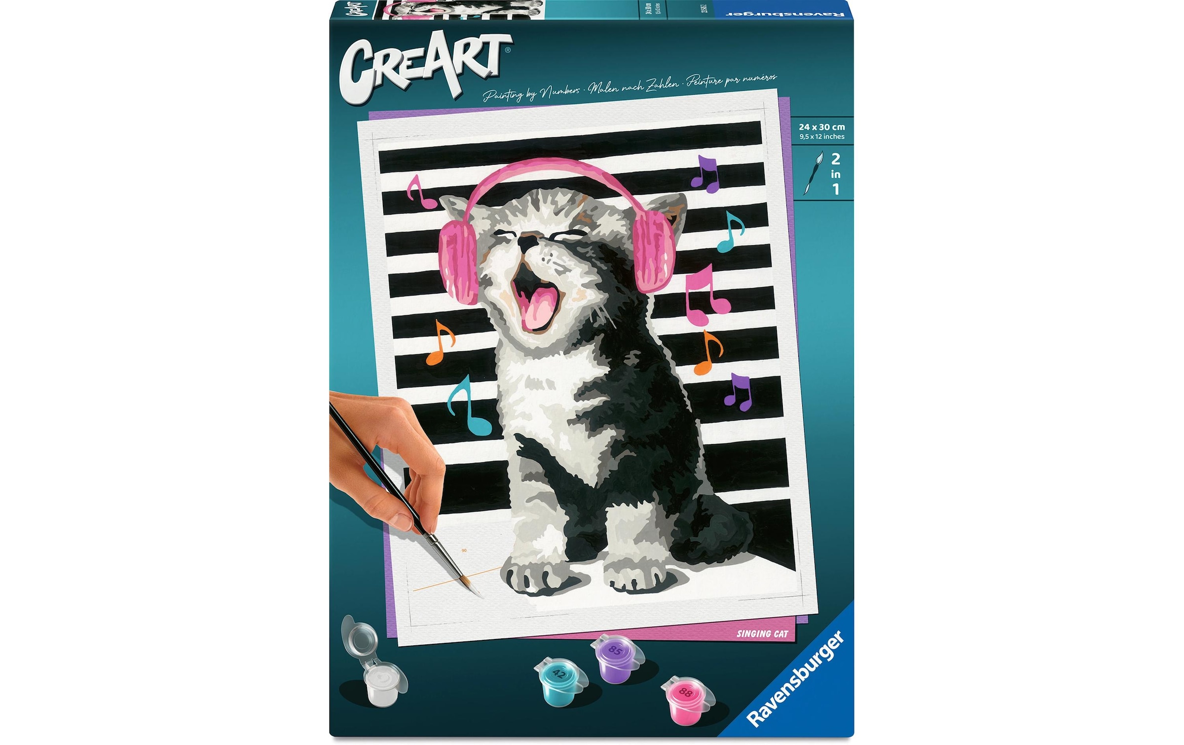 Ravensburger Peinture par numéros »CreArt, Singing Cat« fabriqué en Europe