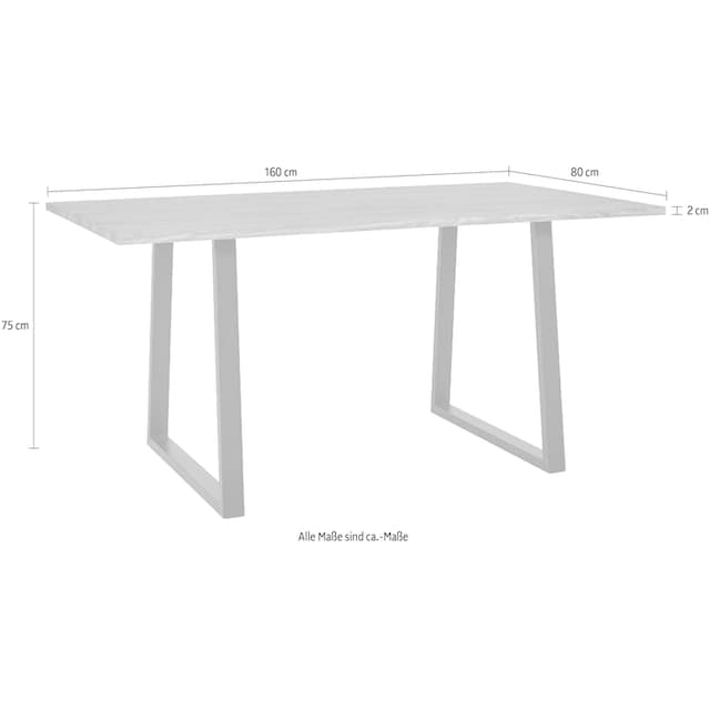 andas Esstisch, Tischplatte aus massiver Eiche, FSC®- Massivholz, Gestell  aus Metall bequem kaufen
