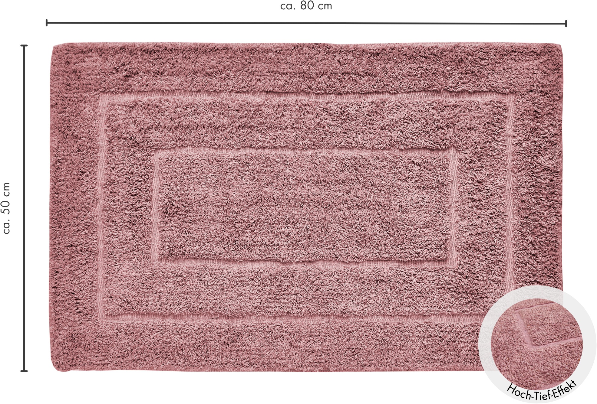 Andiamo Tapis de bain »Havanna, 50x80 cm« Höhe 7,5 mm Badteppich, Uni Farben, Hoch-Tief Effekt, verschiedene Designs