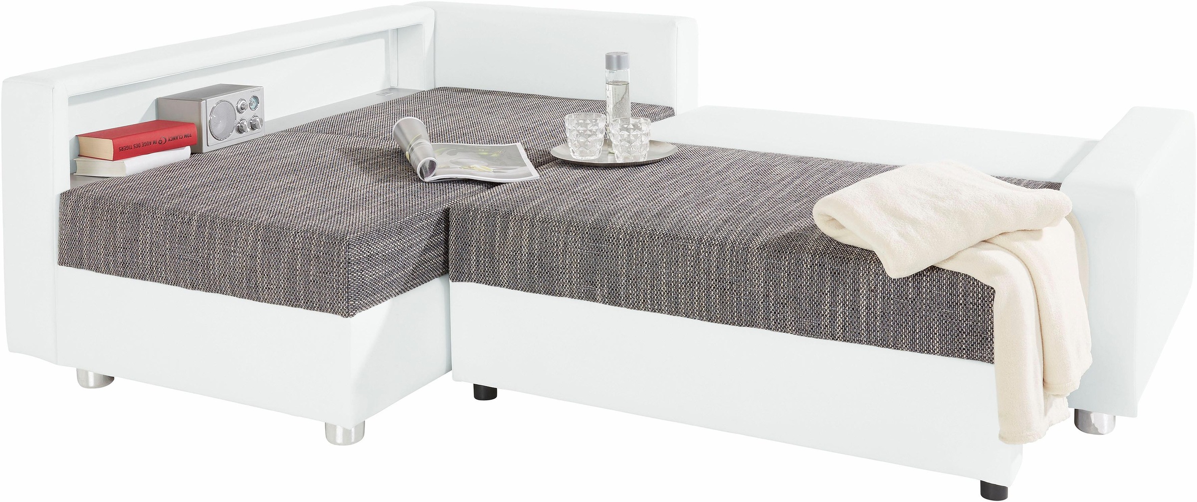 COLLECTION AB Ecksofa »Relax L-Form«, inklusive Bettfunktion, Federkern, wahlweise mit RGB-LED-Beleuchtung