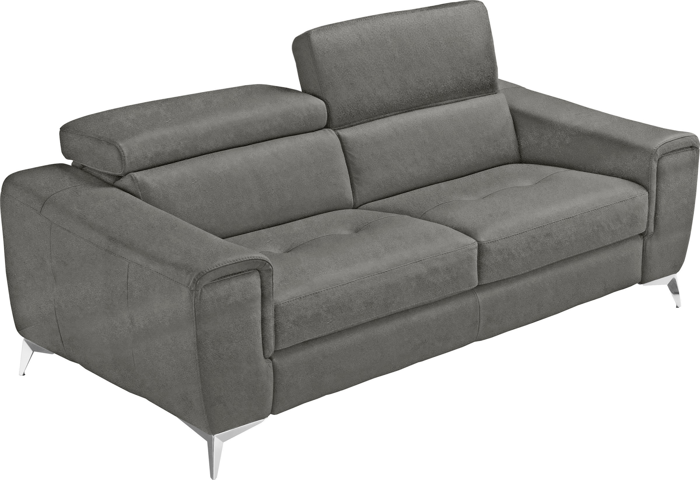 Image of Egoitaliano 2,5-Sitzer "Francine, Designsofa, Loungesofa, Breite 213 cm, Fussfarbe chrom" Designfuss, Luxus-Microfaser BLUSH, plum
