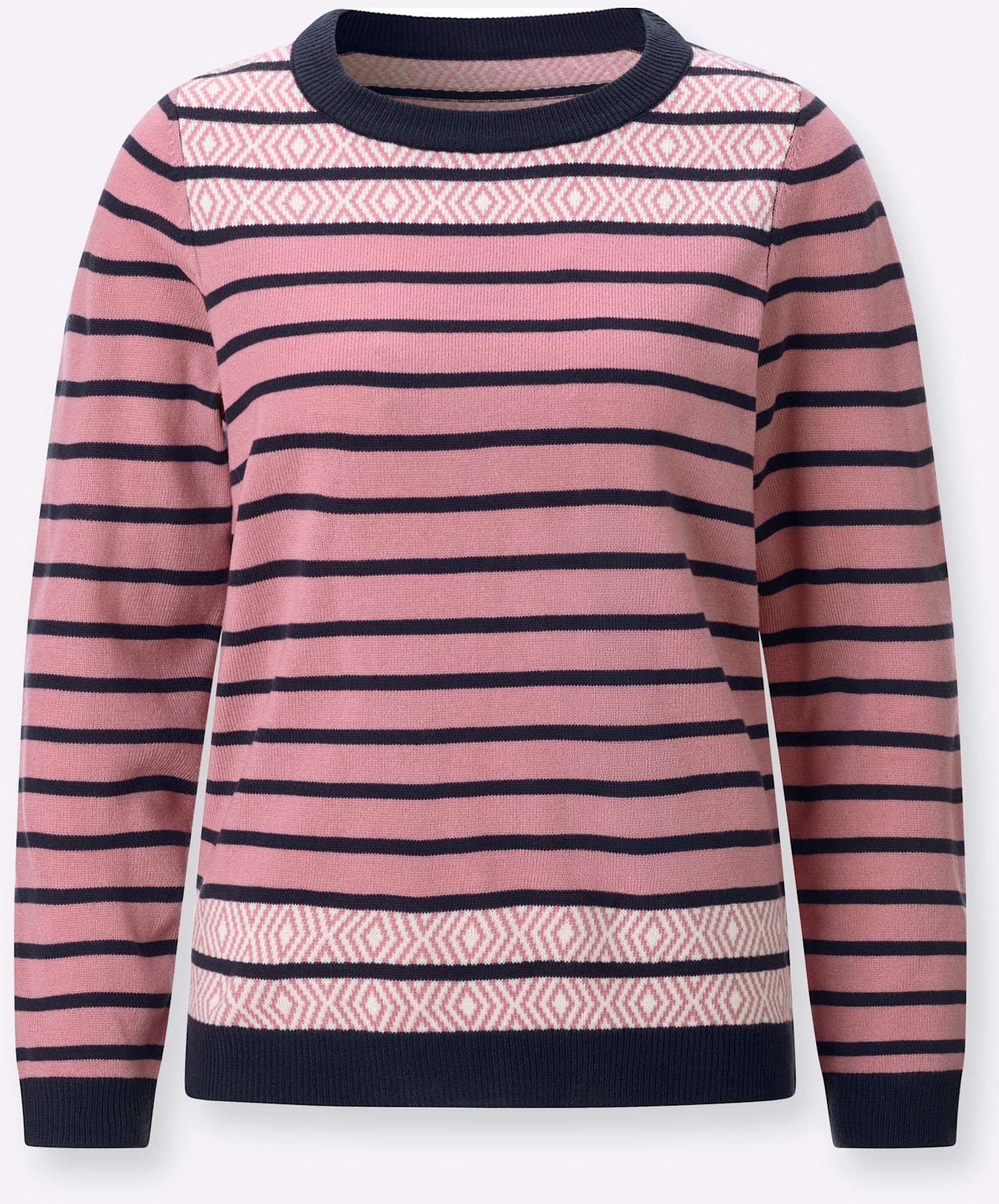 Classic Basics Pull à rayures »Rundhals-Pullover«