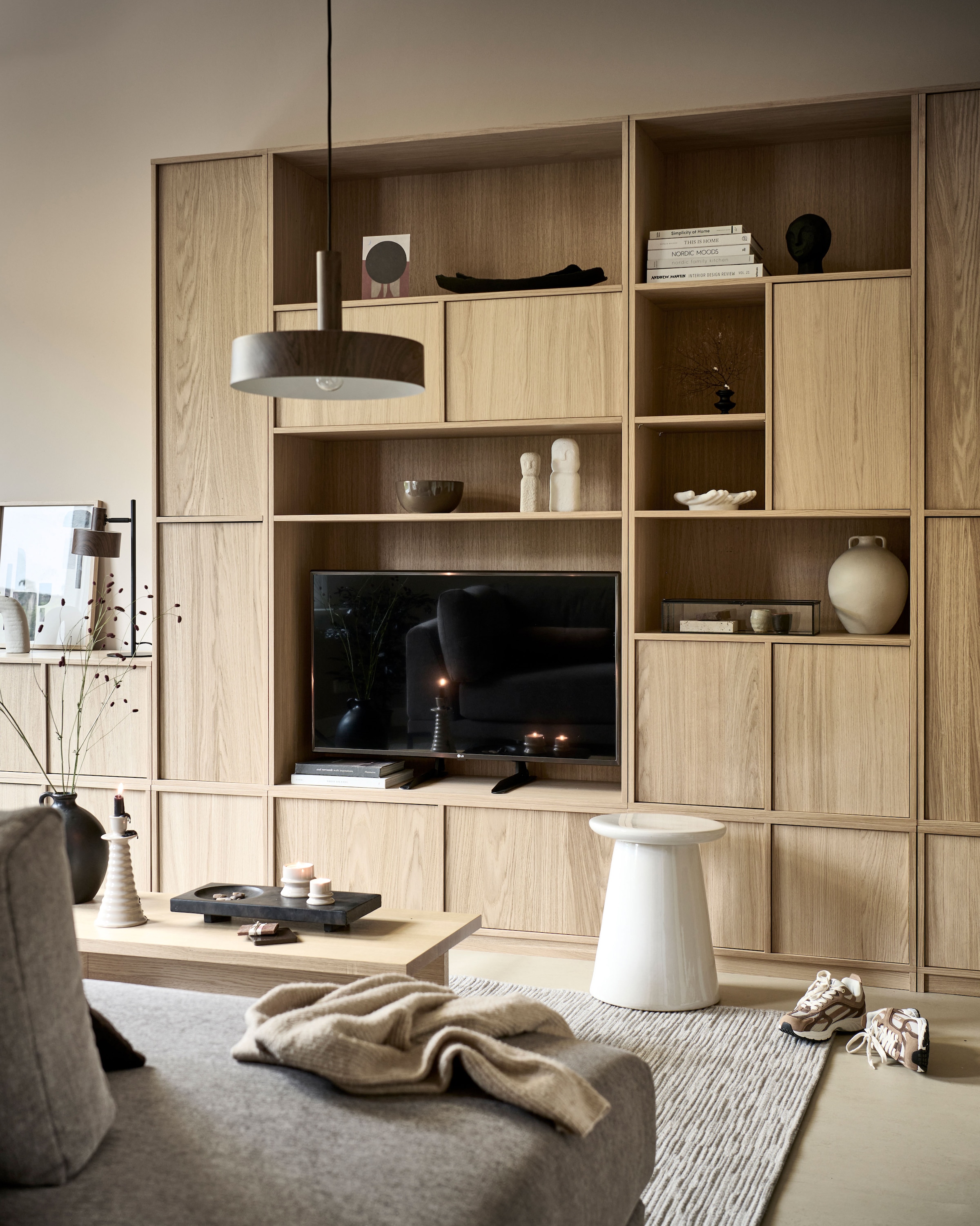 WOOOD Sideboard »Modulair mit Druckmechanismus und Eichenfurnier B 77 x T 40 x H 44 cm« Tragkraft 15 kg pro Einlegeboden, einfach zu montieren