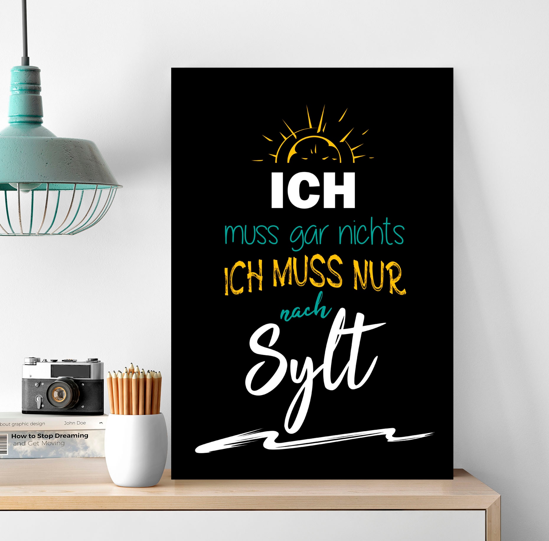 Image of queence Metallbild "Nur nach Sylt" Schriftzug Schriftzüge 1 Stk. tlg. Stahlschilder