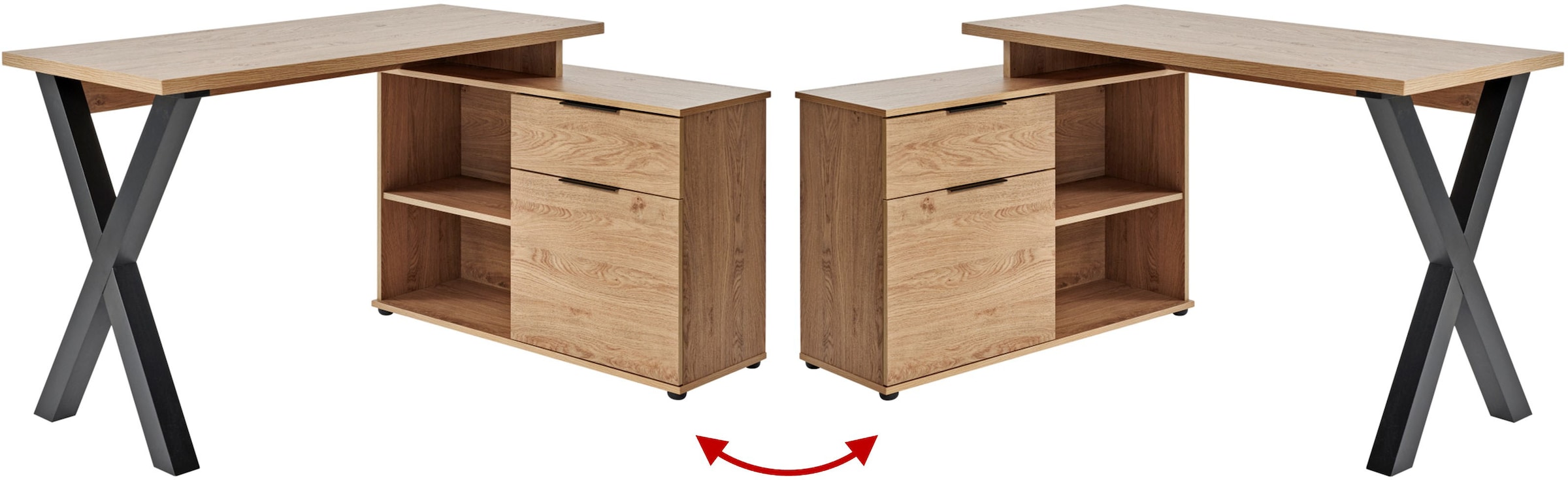 Image of Jahnke Eckschreibtisch "X-CLUB C 40 E" 1 Stk. tlg. Eckschreibtisch, wechselseitig montierbar, X-Gestell
