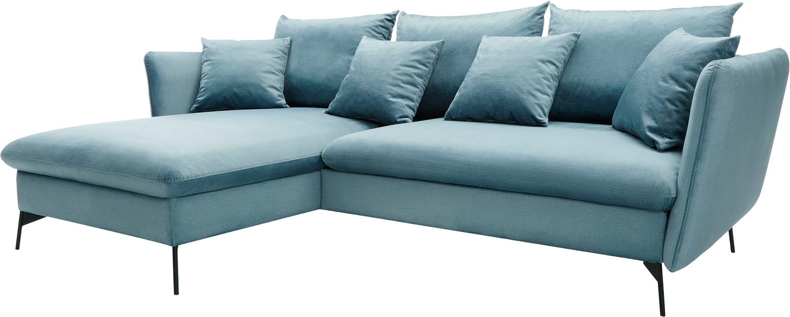 GOODproduct Ecksofa »LIVORNO,258 cm, L-Form,« Schlaffunktion u. Bettkasten (139/224cm), Samt, Struktur, Webstoff