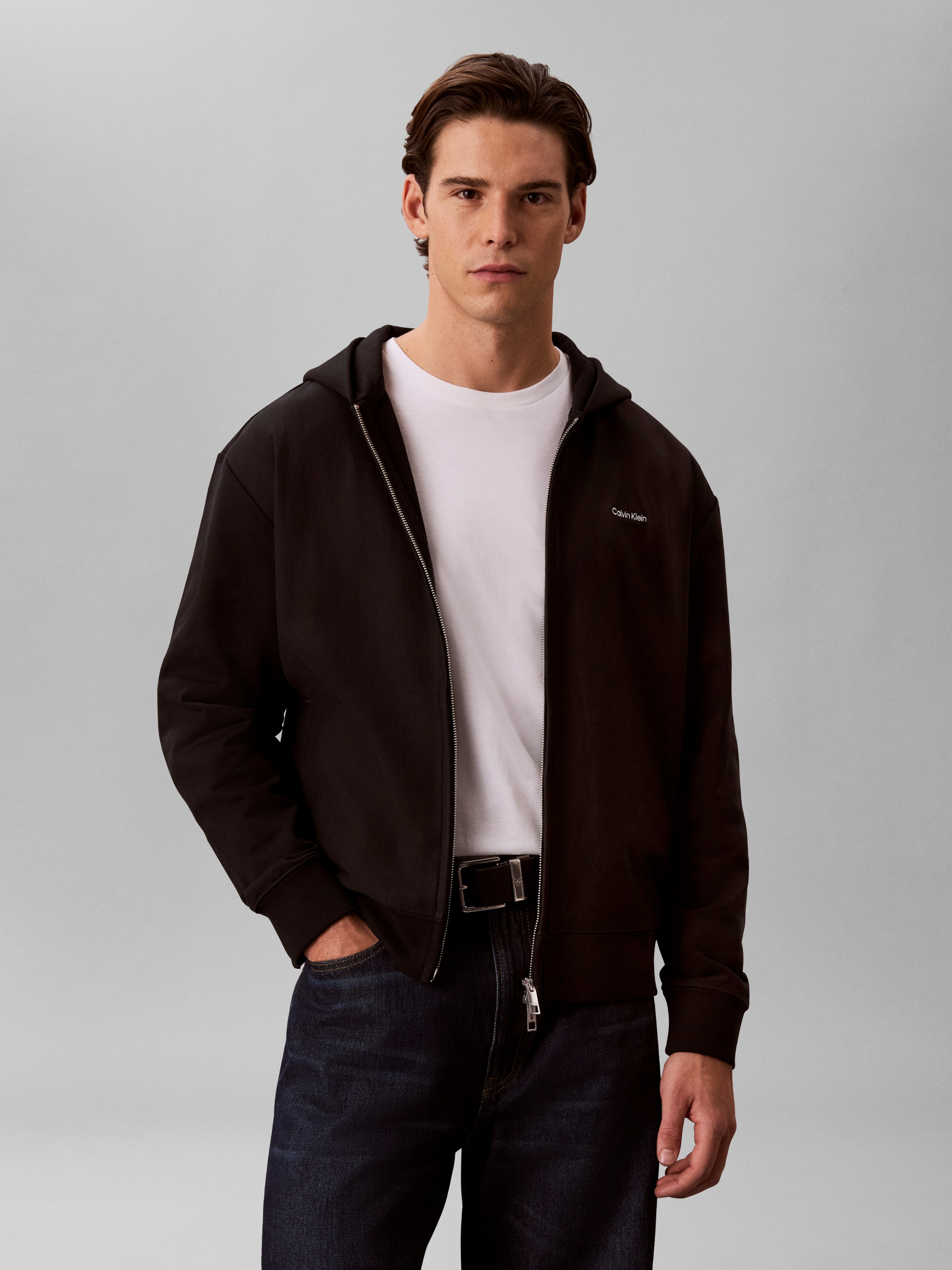 Image of Calvin Klein Kapuzensweatjacke Regular Fit, 2-Wege-Zipper