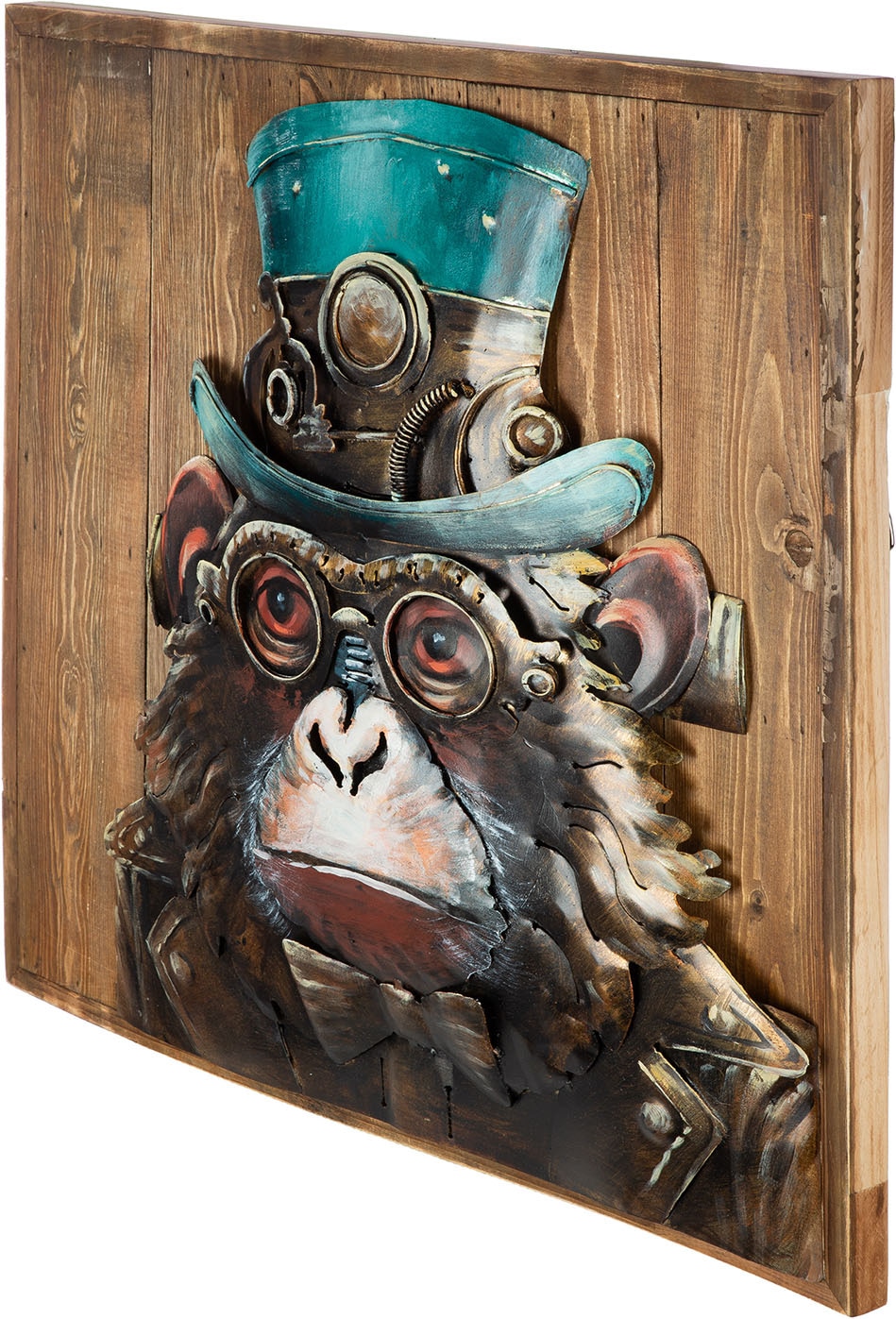 GILDE Tableau sur toile »Bild quadratisch Steampunk Ape« 1 cuis tlg.