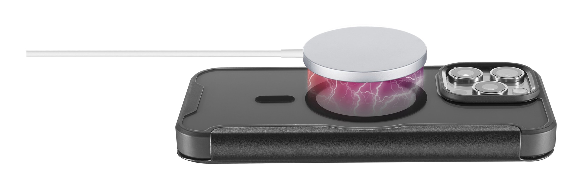 Cellularline Flip Case »Book Case Daily MAG für Apple iPhone 16 Pro Max«, Bookcover, Schutzhülle, Handyschutzhülle, Case, Schutzcase, stossfest