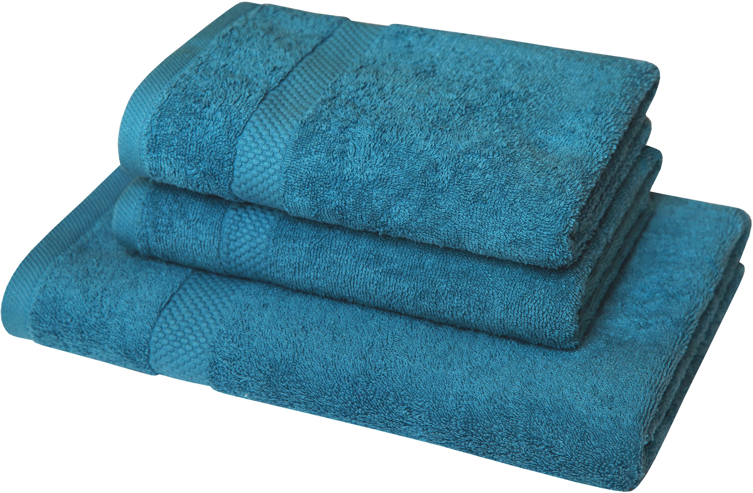 Dyckhoff Handtuch Set »Planet« Set 3 Stk. Walkfrottier 2 Handtücher (50x100cm), 1 Duschtuch (70x140cm)