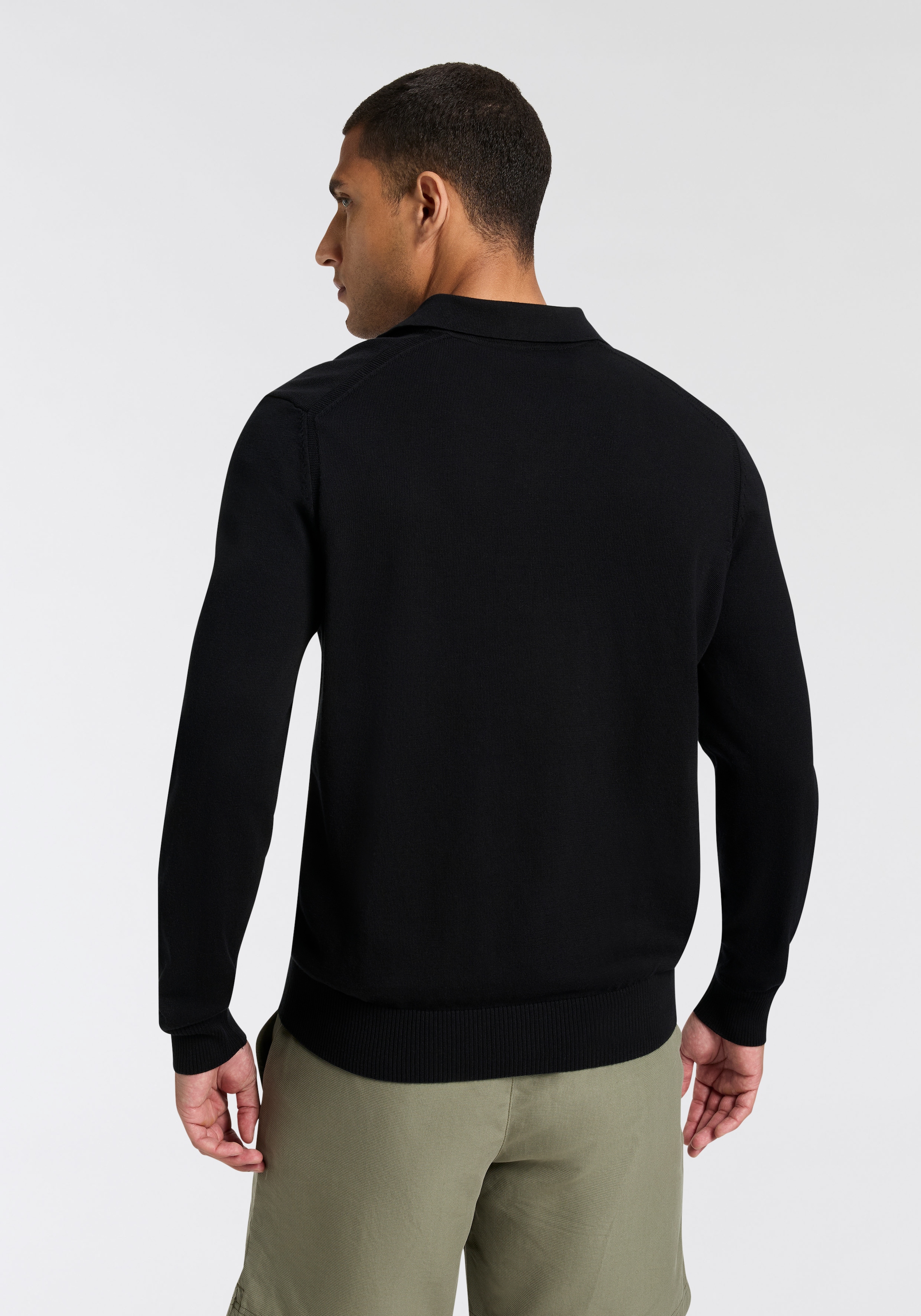 BOSS ORANGE Pull à col polo »Asac« mit Logo-Stickerei