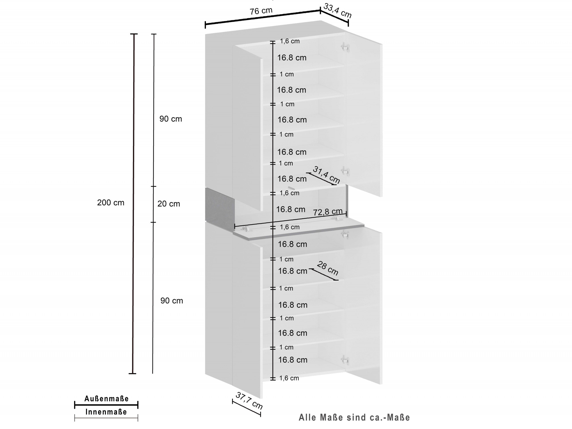 Home affaire Schuhschrank »Savona« 1 Stk. tlg.