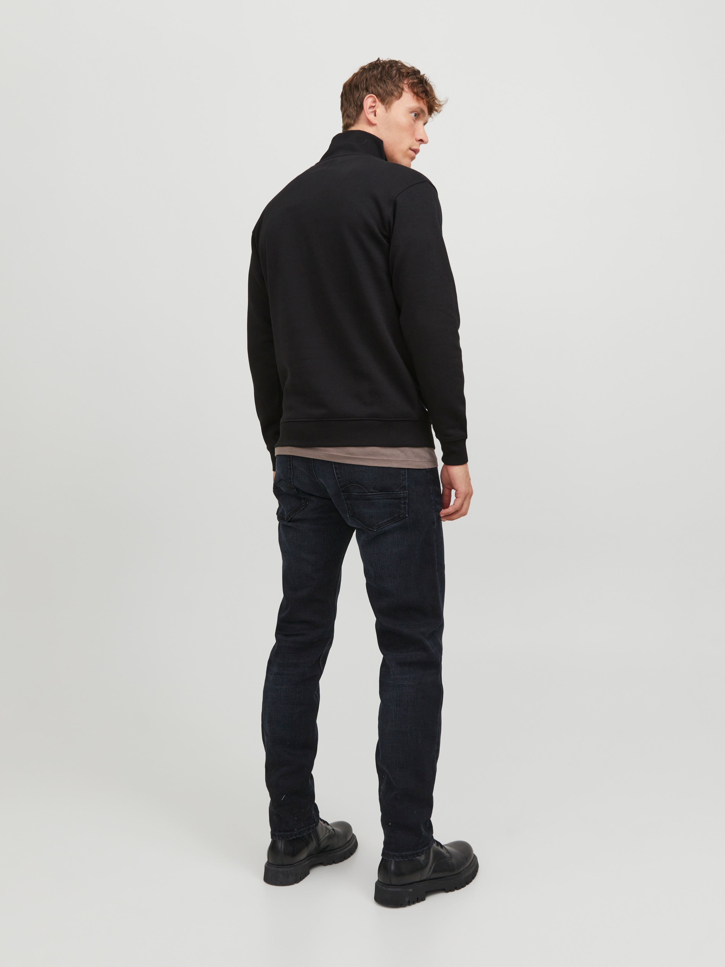 Jack & Jones Sweat-shirt »JJEBRADLEY SWEAT HALF ZIP NOOS«, mélange de matières, coupe décontractée
