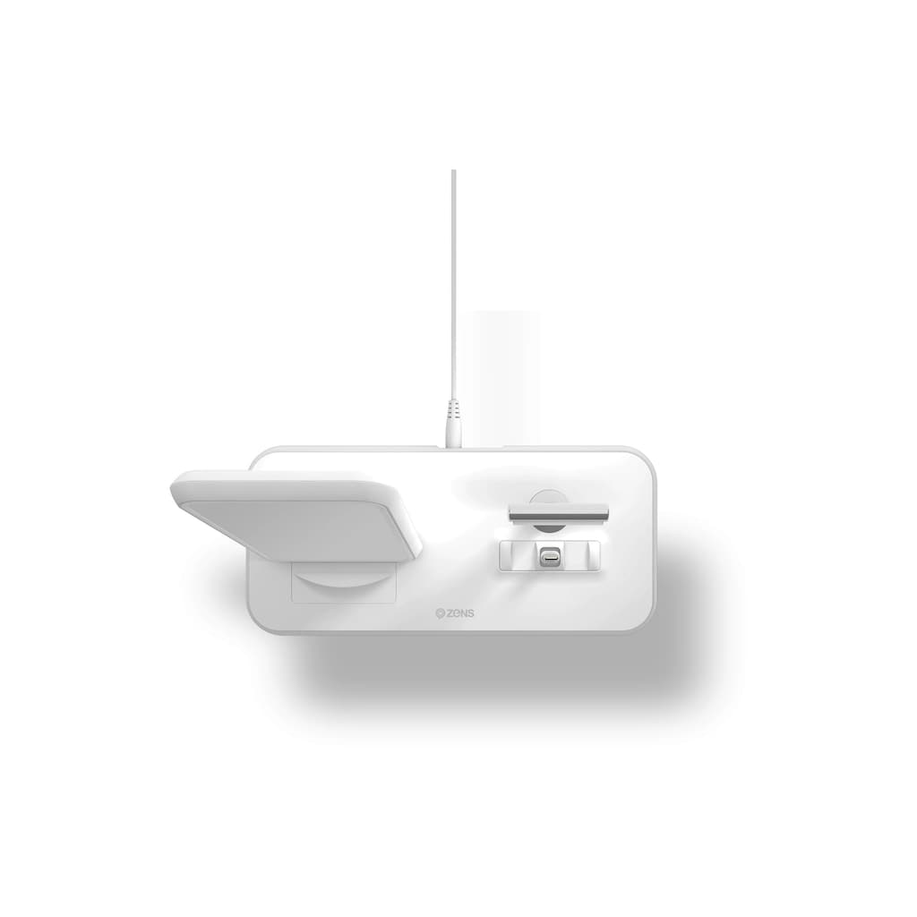 Zens Wireless Charger »Dual QI + Lightning Weiss«