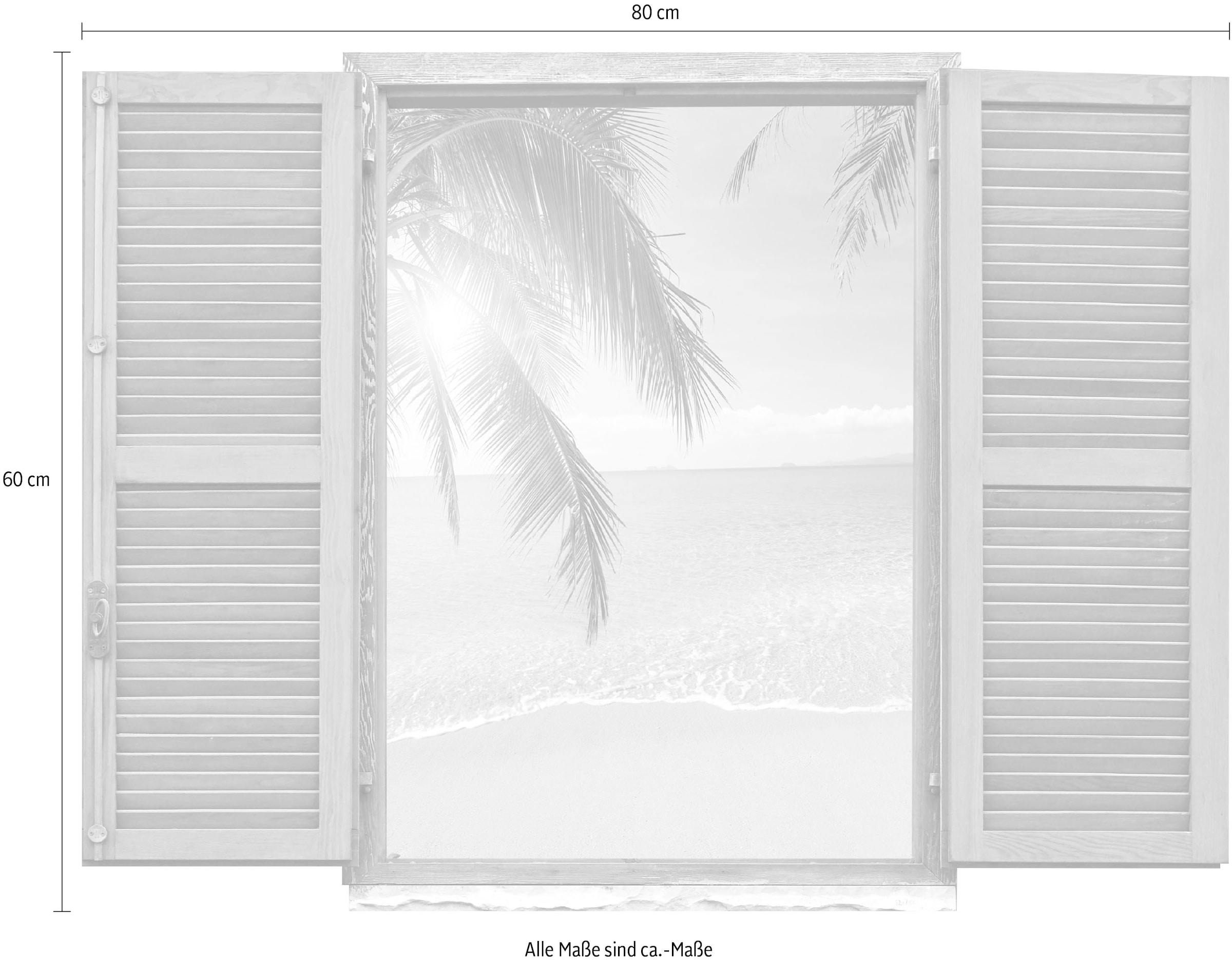 queence Autocollant mural »Strand« Wandsticker, Wandbild, selbstklebend, 3D, Fenster