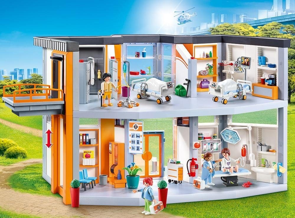 Playmobil® Konstruktions-Spielset »Grosses Krankenhaus mit Einrichtung (70190), City Life«, (512 St.), Made in Germany