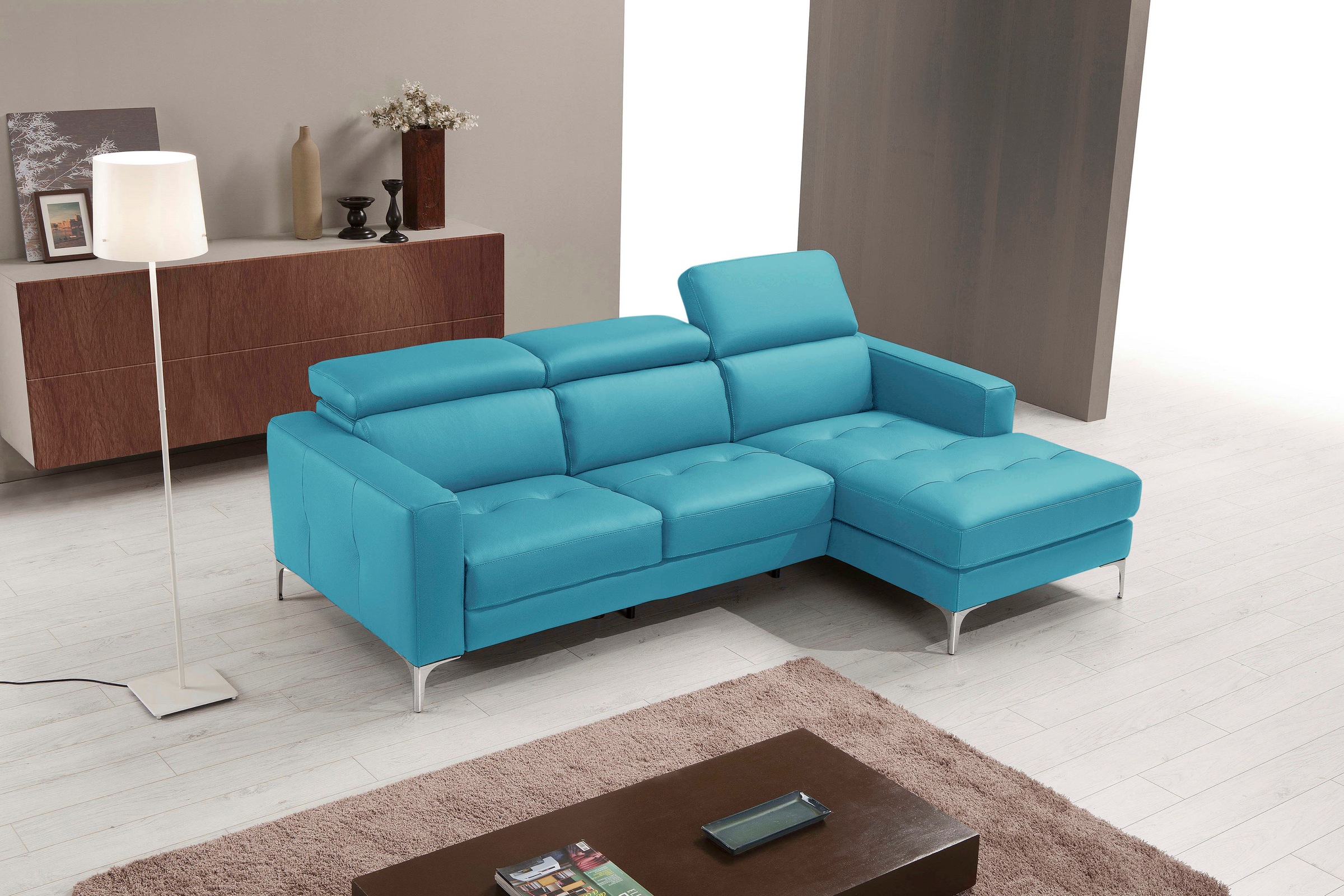 Image of Egoitaliano Ecksofa "Matt, erstklassiger Sitzkomfort, aufwendige Detailverarbeitung, L-Form" mit verstellbaren Kopfteilen zum Relaxen