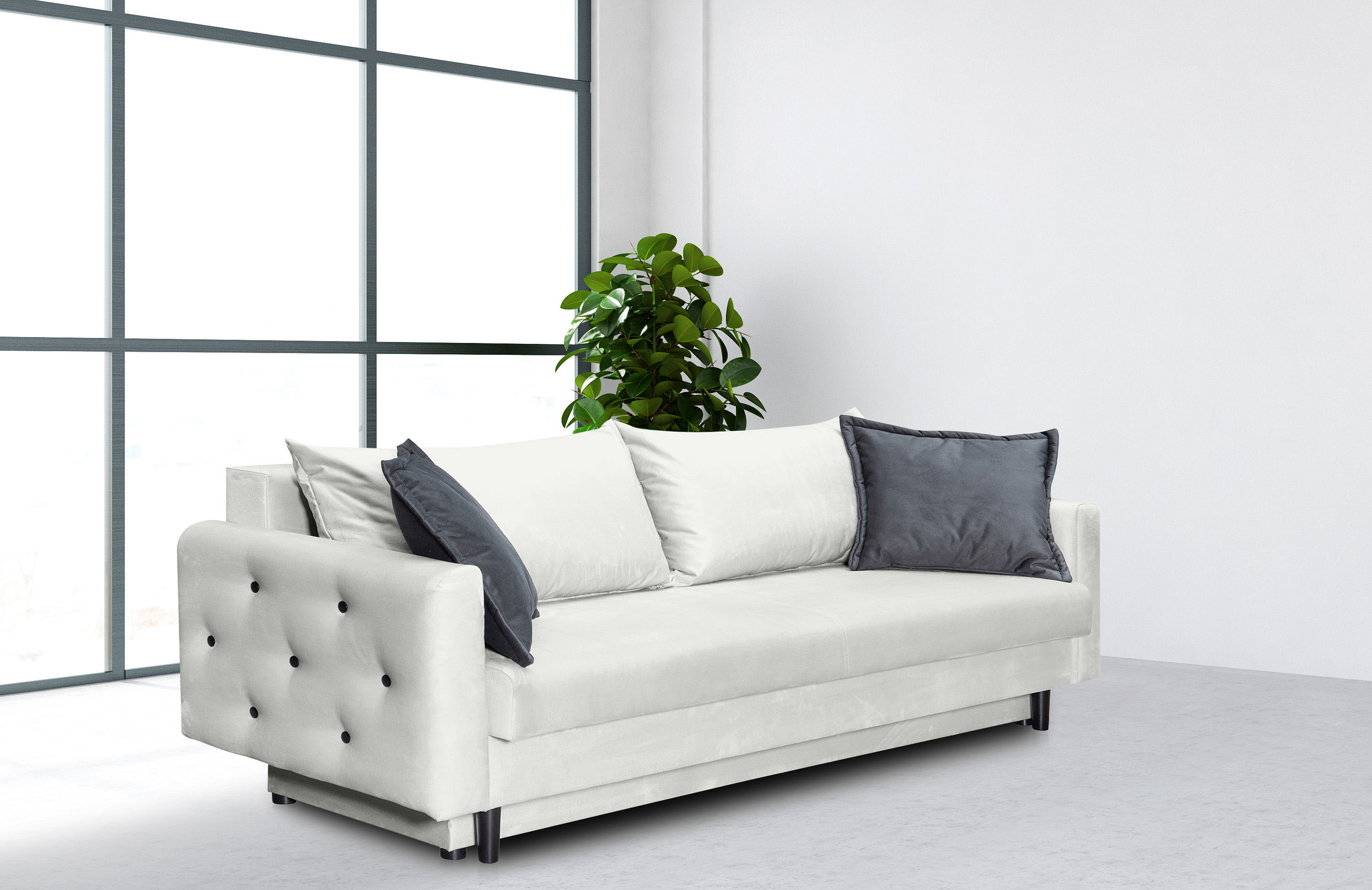 ♕ ATLANTIC home collection Sofa »Glenn«, mit Seitentasche, Rückenkissen und  Wellenunterfederung versandkostenfrei auf
