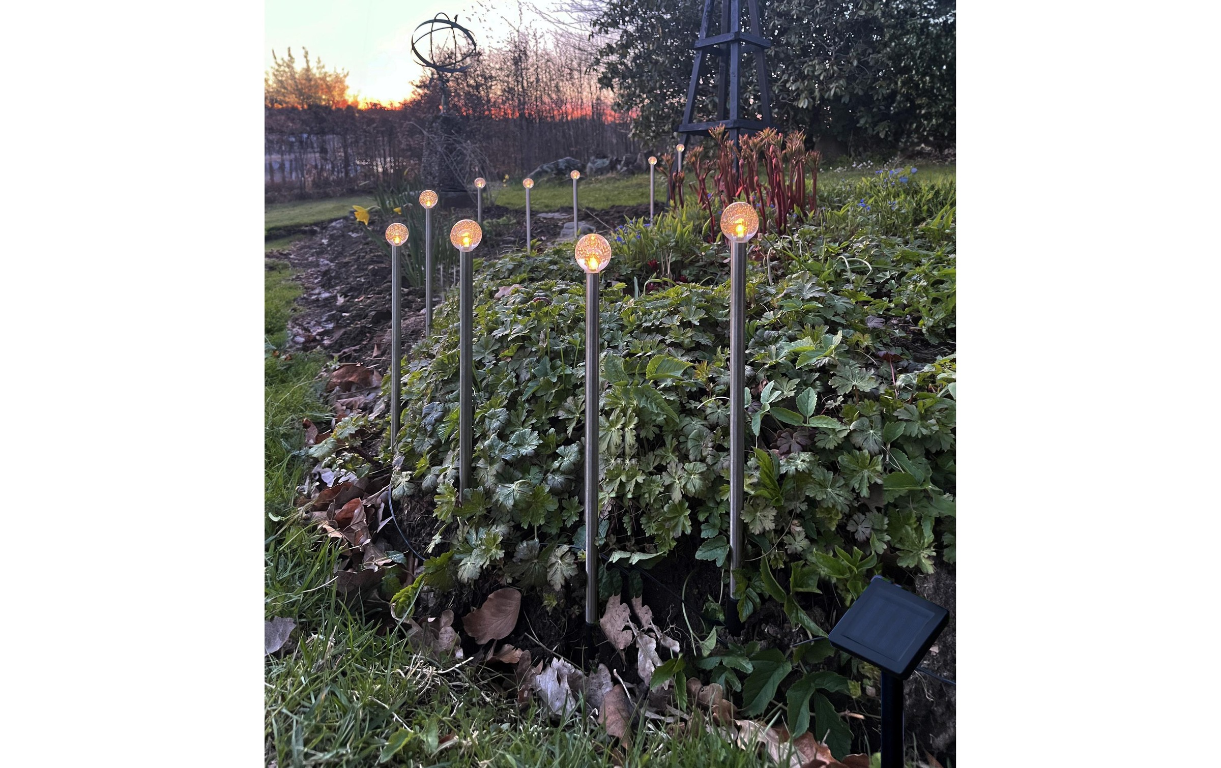 Parforce Traditional Hunting Lampe solaire à LED »Bubbly 10-PIN Warmweiss«