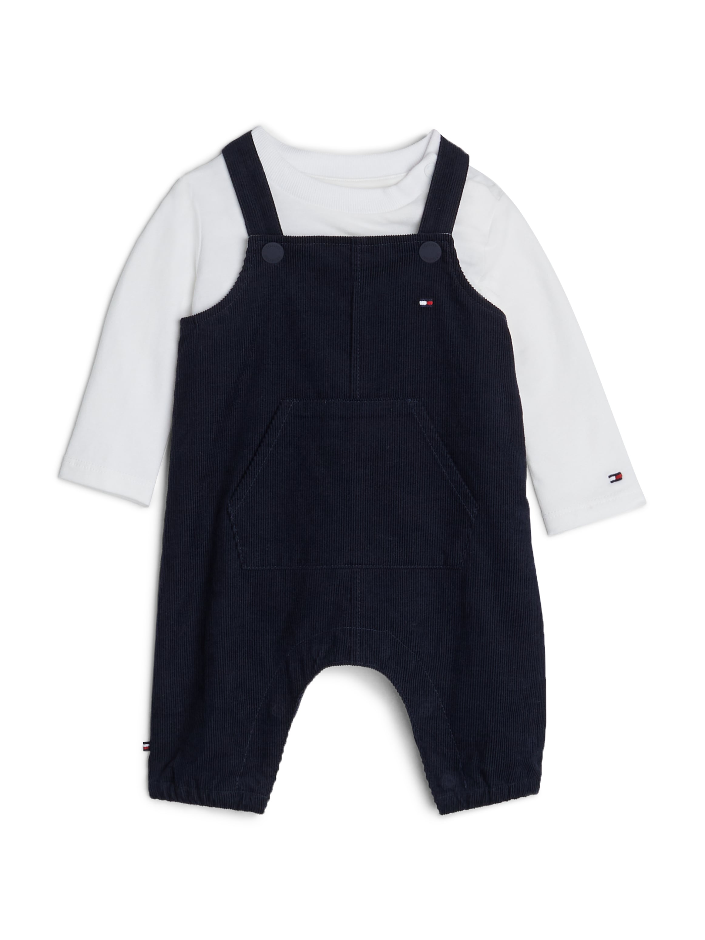 Tommy Hilfiger Body & Hose »MONOTYPE CORD DUNGAREE SET«, mit Logostickereien