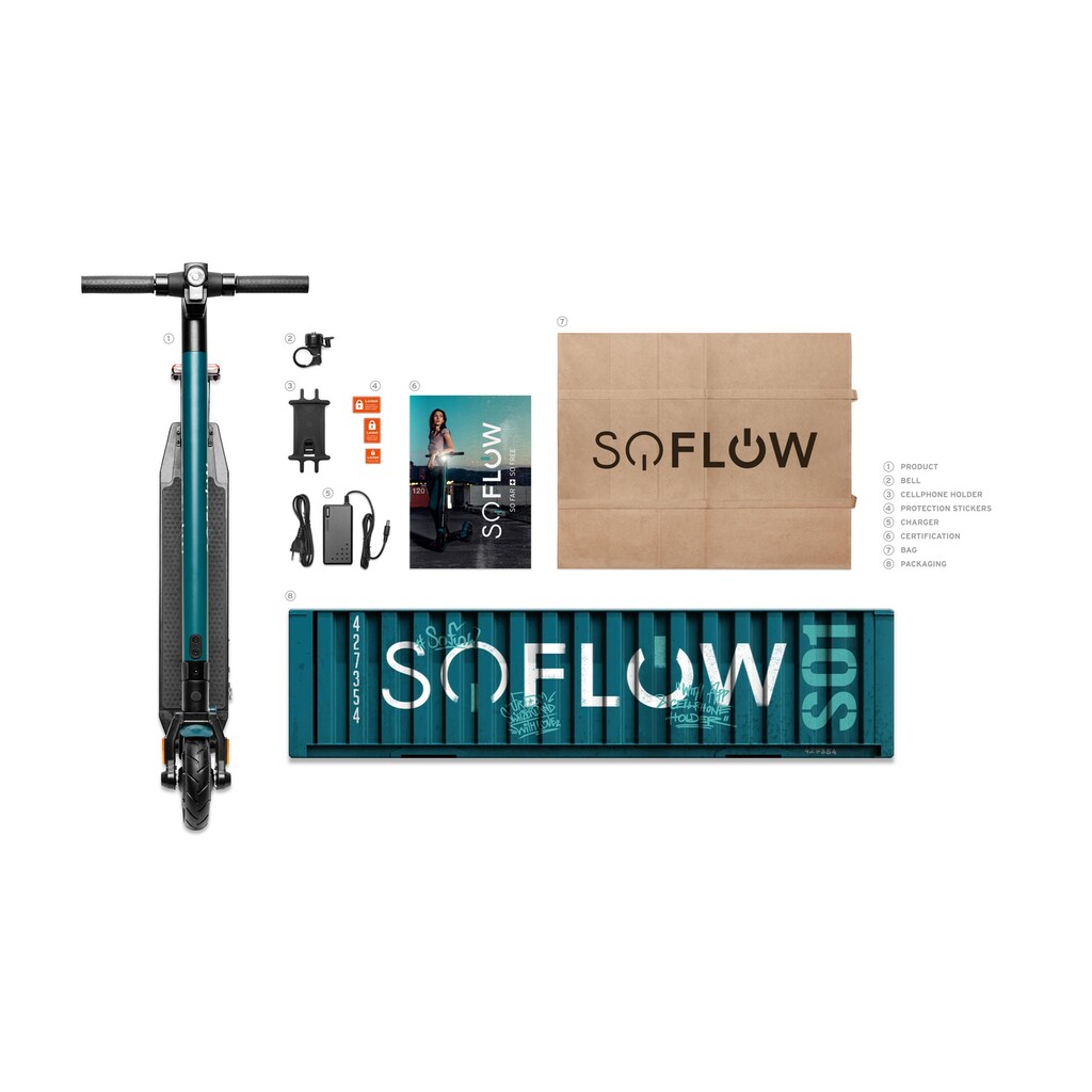 soflow E-Scooter »SO1«, 20 km/h, 12 km
