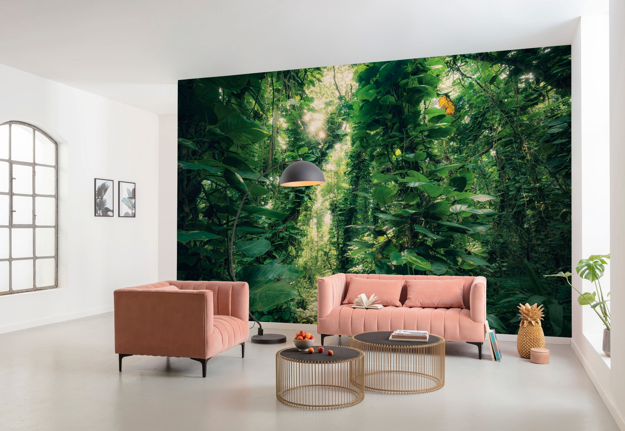 Komar Vliestapete »Digitaldruck Vlies -  Green Leaves - Grösse 450 x 280 cm« bedruckt glatt Wohnzimmer, Schlafzimmer