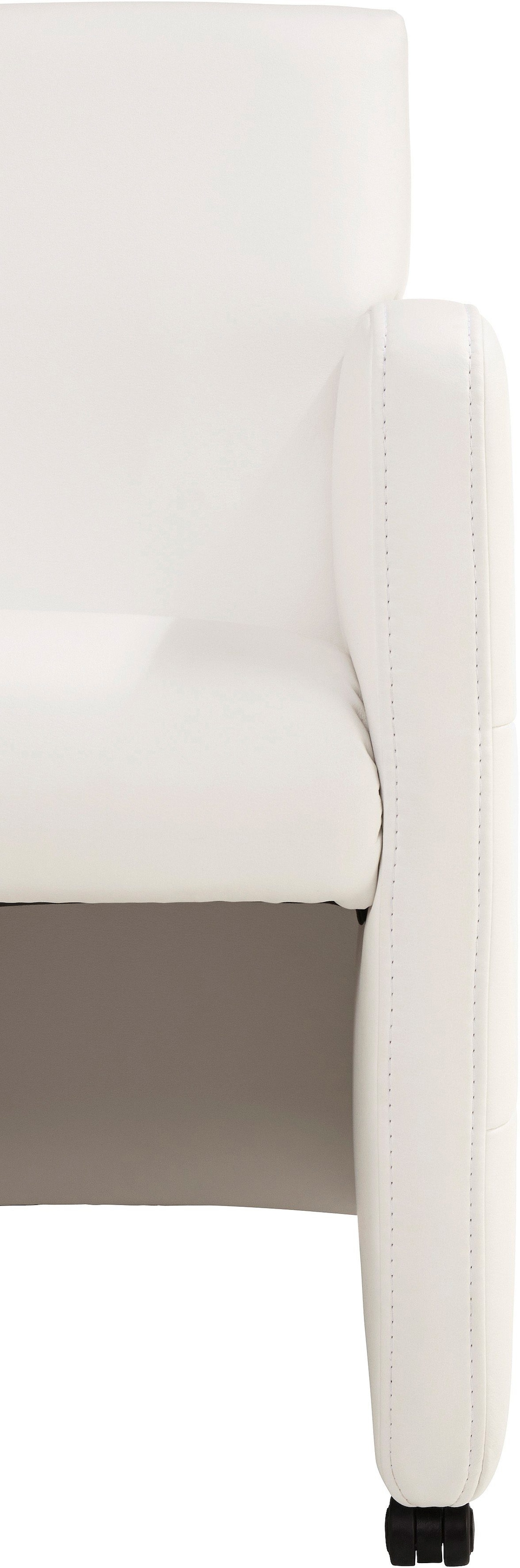 exxpo - sofa fashion Fauteuil de salle à manger »Barista, Loungesessel auf Rollen mit hoher Bodenfreiheit« fauteuil Barista Club sur roulettes, accoudoirs étroits,