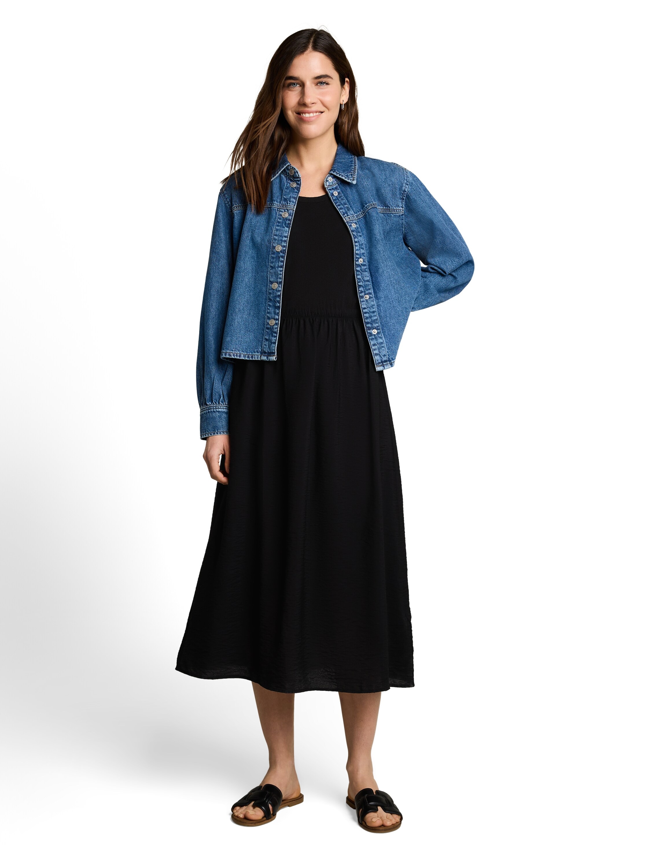 Image of TOM TAILOR Sommerkleid Ohne Taschen Sommerkleid mit Tanktop-Trägern