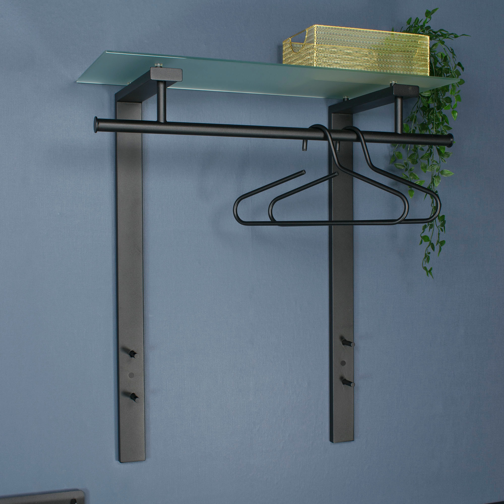 Spinder Design Barre de penderie »DUTCH« porte-manteau mural moderne en acier et verre