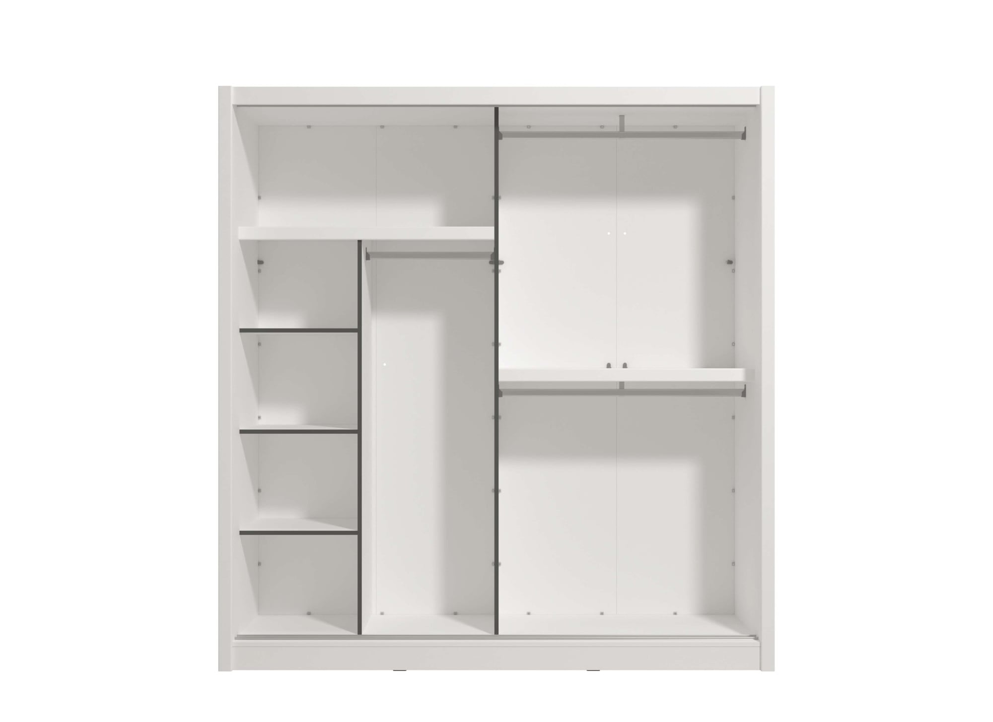 INOSIGN Schwebetürenschrank »Albi, Schlafzimmerschrank, Wäscheschrank in cashmere oder weiss«, Kleiderschrank mit Spiegel MIT Innenausstattung,FSC®-zertifiziert