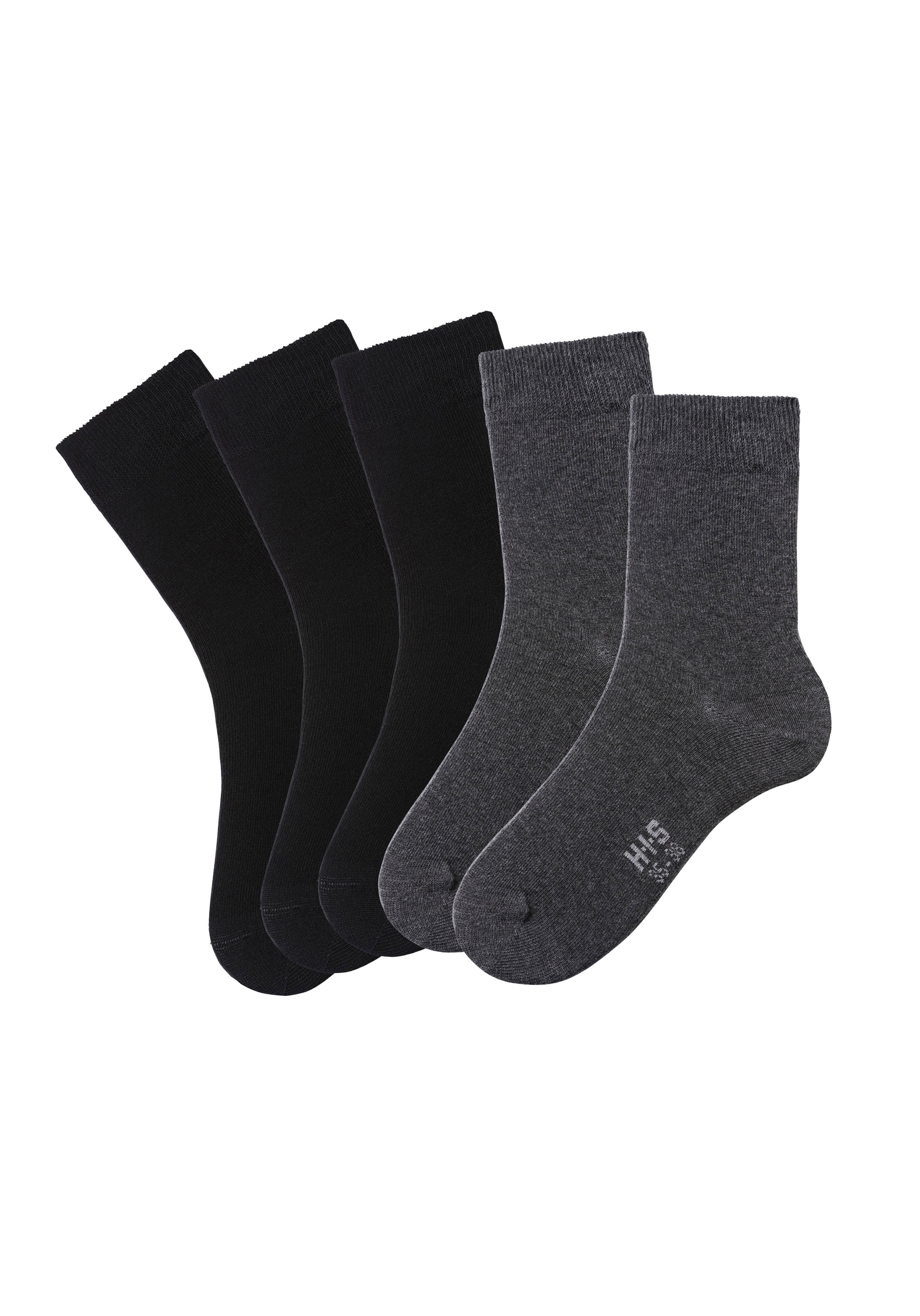 H.I.S Basicsocken, (Packung, 5 Paar), mit besonders weichem Bündchen