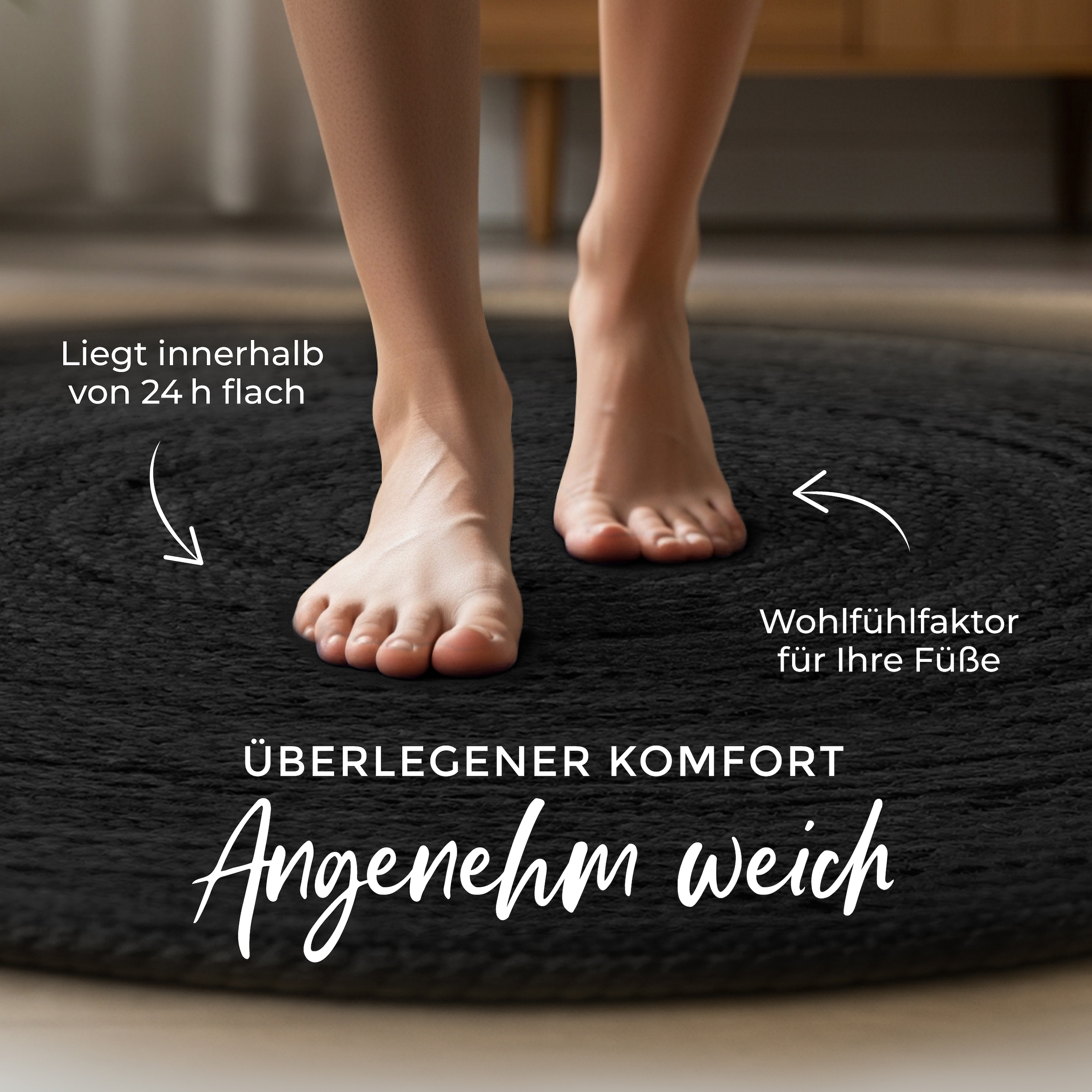 carpetfine Teppich »Nele Juteteppich Naturfaser«, rund, 6 mm Höhe, geflochtener Wendeteppich aus 100%Jute, in rund und oval, viele Grössen
