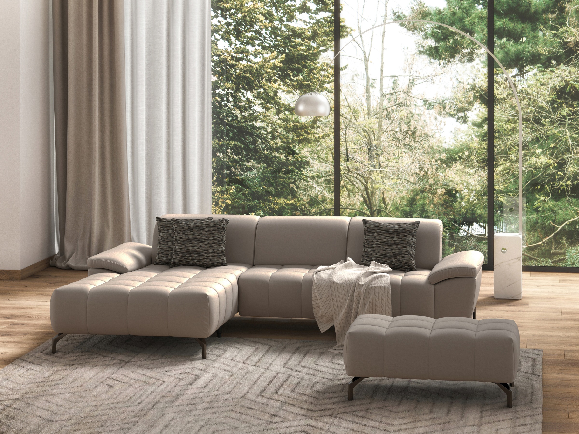 sit&more Ecksofa »Cool L-Form« wahlweise mit Kopfteilverstellung und Vorziehsitz, motorisch