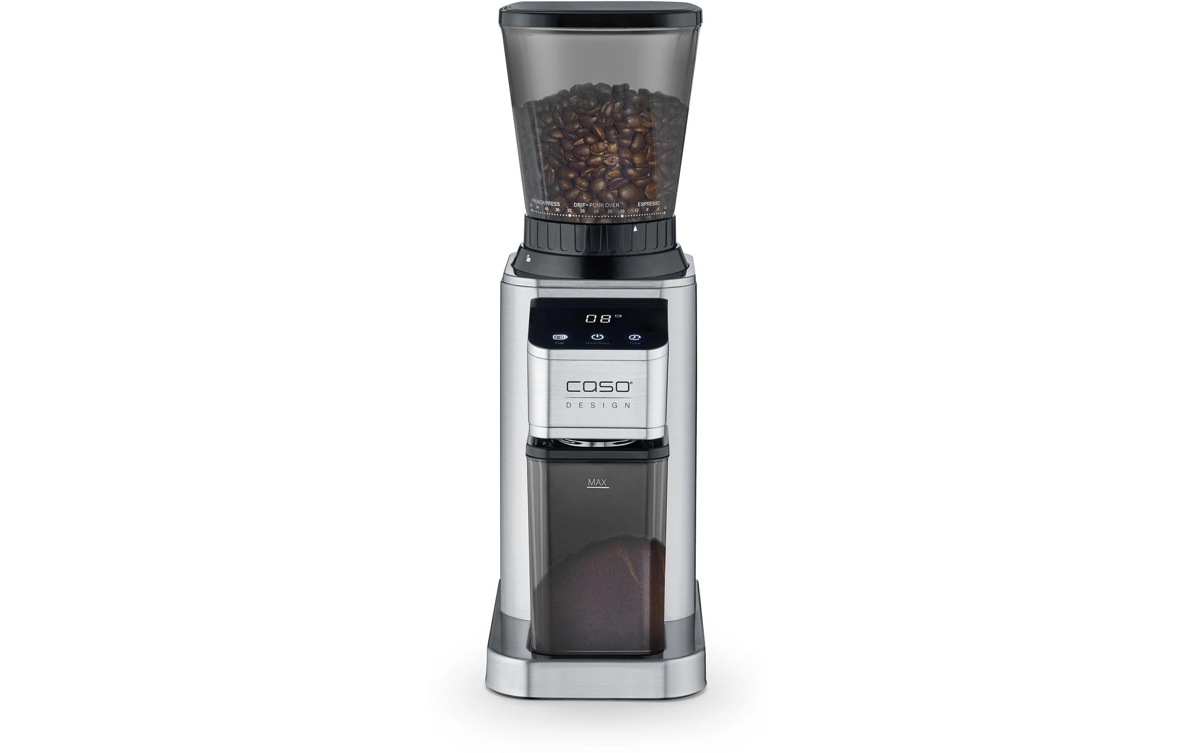 Caso Kaffeemühle »Barista Chef Inox Silber«, 150 W, Kegelmahlwerk, 250 g Bohnenbehälter