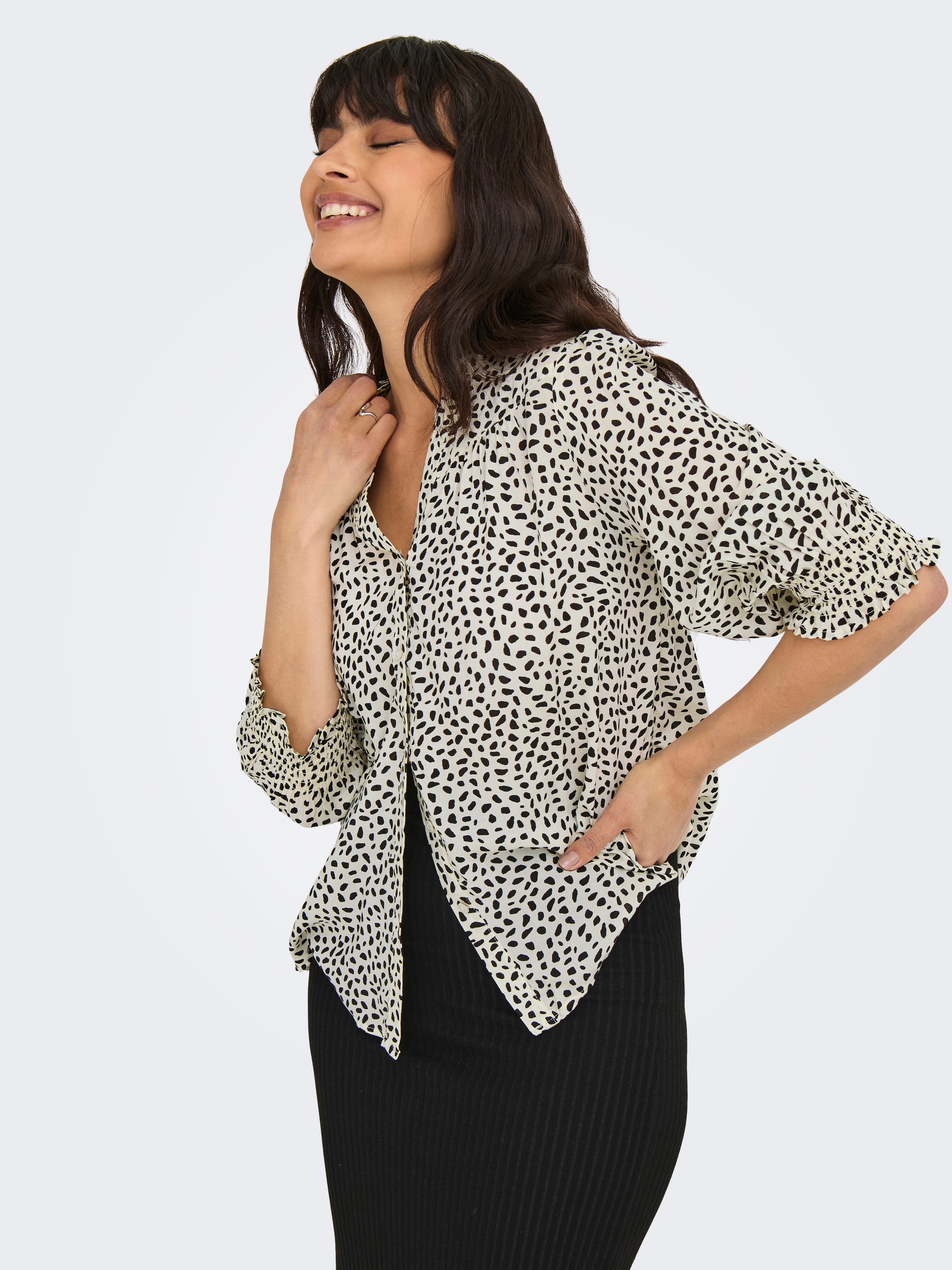 ONLY Kurzarmbluse »ONLRAYA 3/4 SHIRT WVN NOOS«