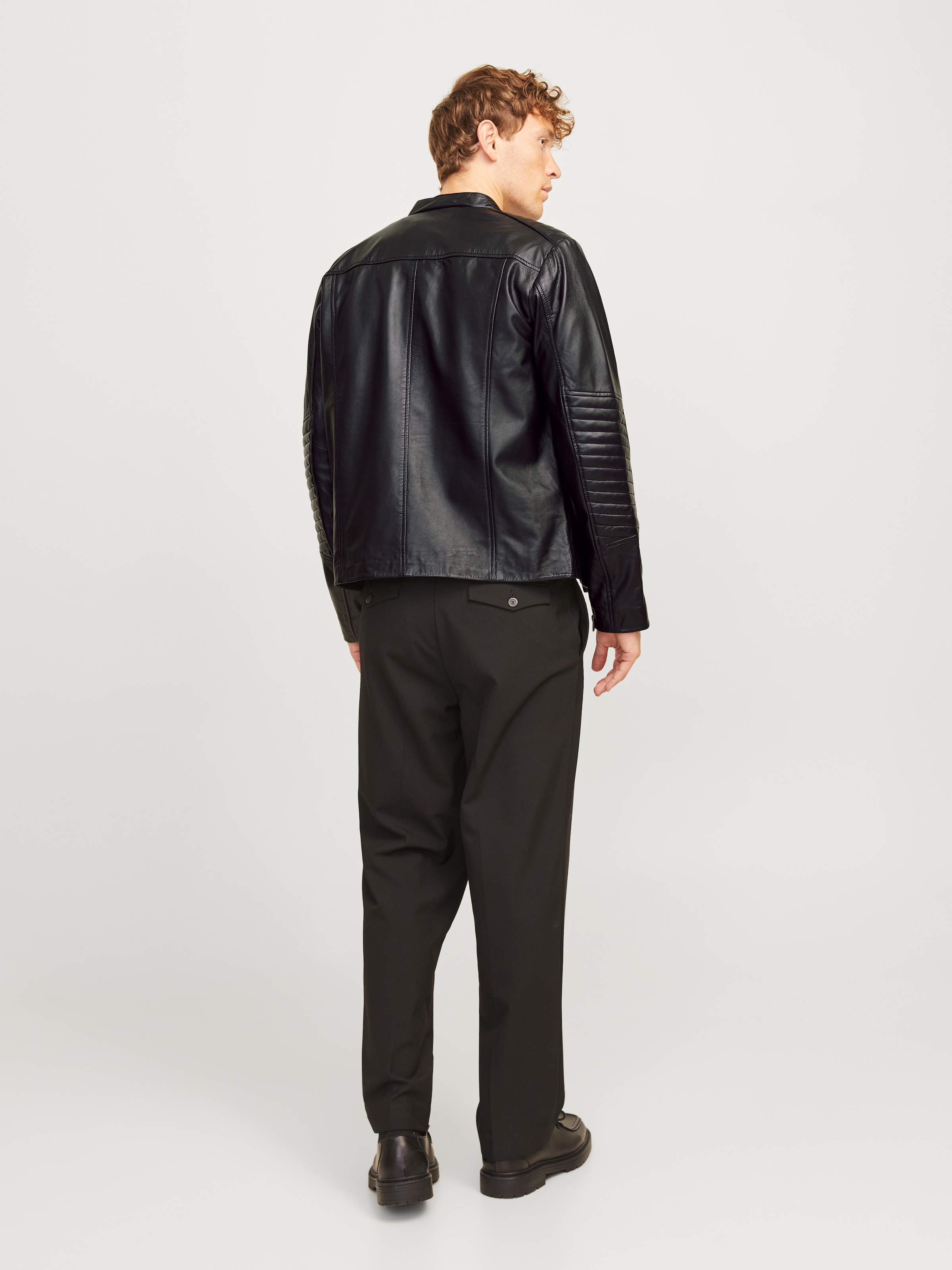 Jack & Jones Lederjacke »JJELIAM LAMB LEATHER JACKET NOOS«, ohne Kapuze, mit markanter Schultersteppung