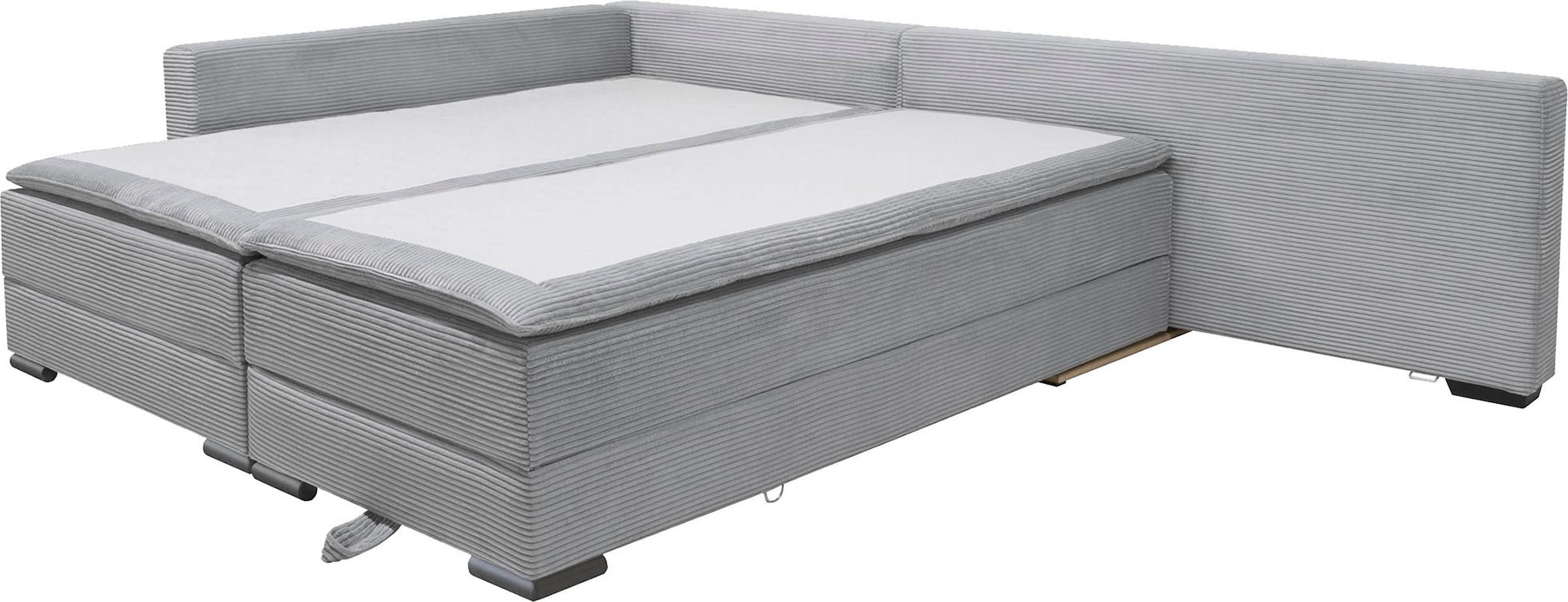 Home affaire Ecksofa »Night & Day L-Form, B: 321 cm, mit Dauer-Schlaffunktion 180x200 cm« Bettfunktion, Bettkasten, Topper & 3 Zierkissen, Boxspringbett in Cord