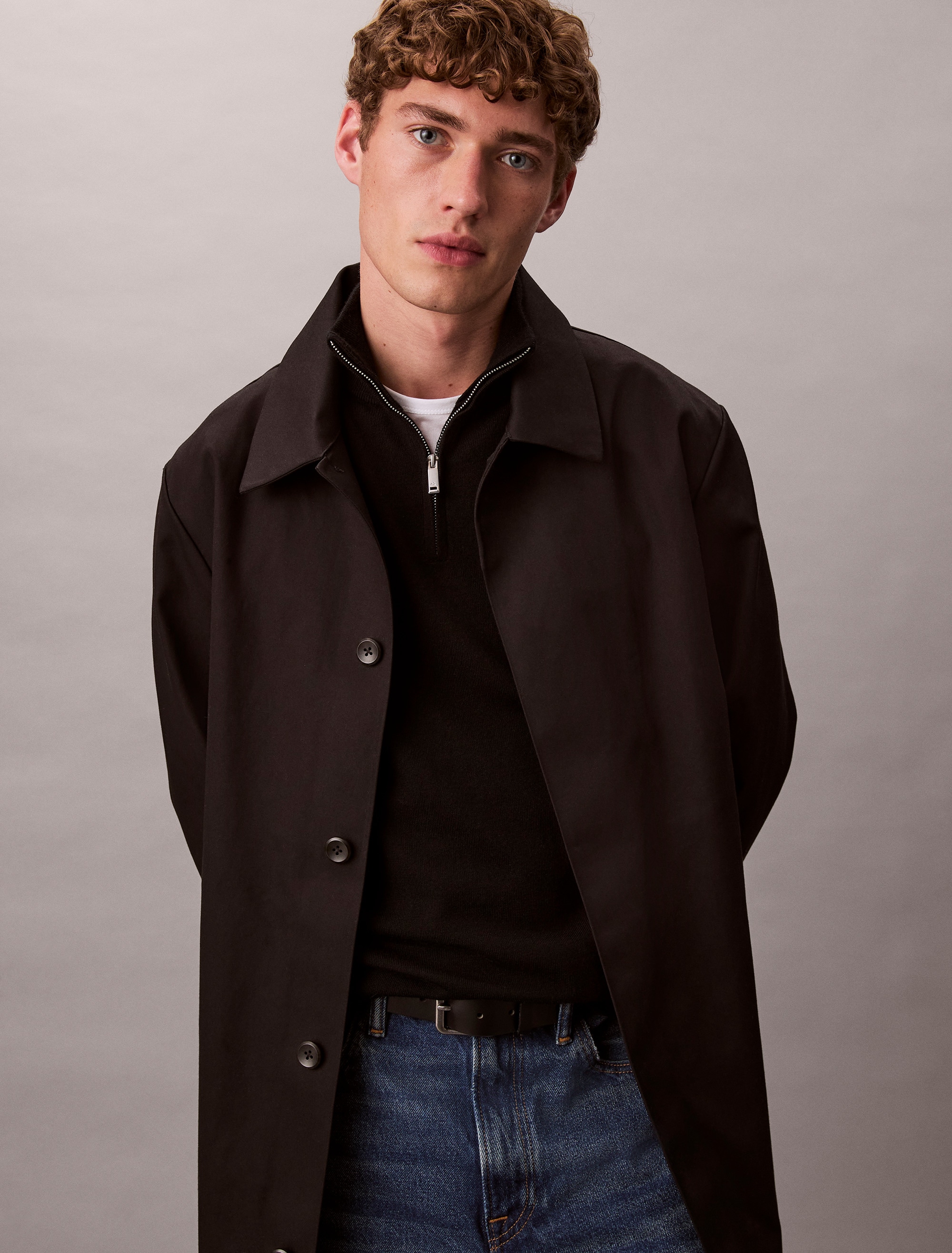 Calvin Klein Pull à col montant »LS 100% MERINO QZ 14GG« Mit Rundhalsausschnitt, regular fit